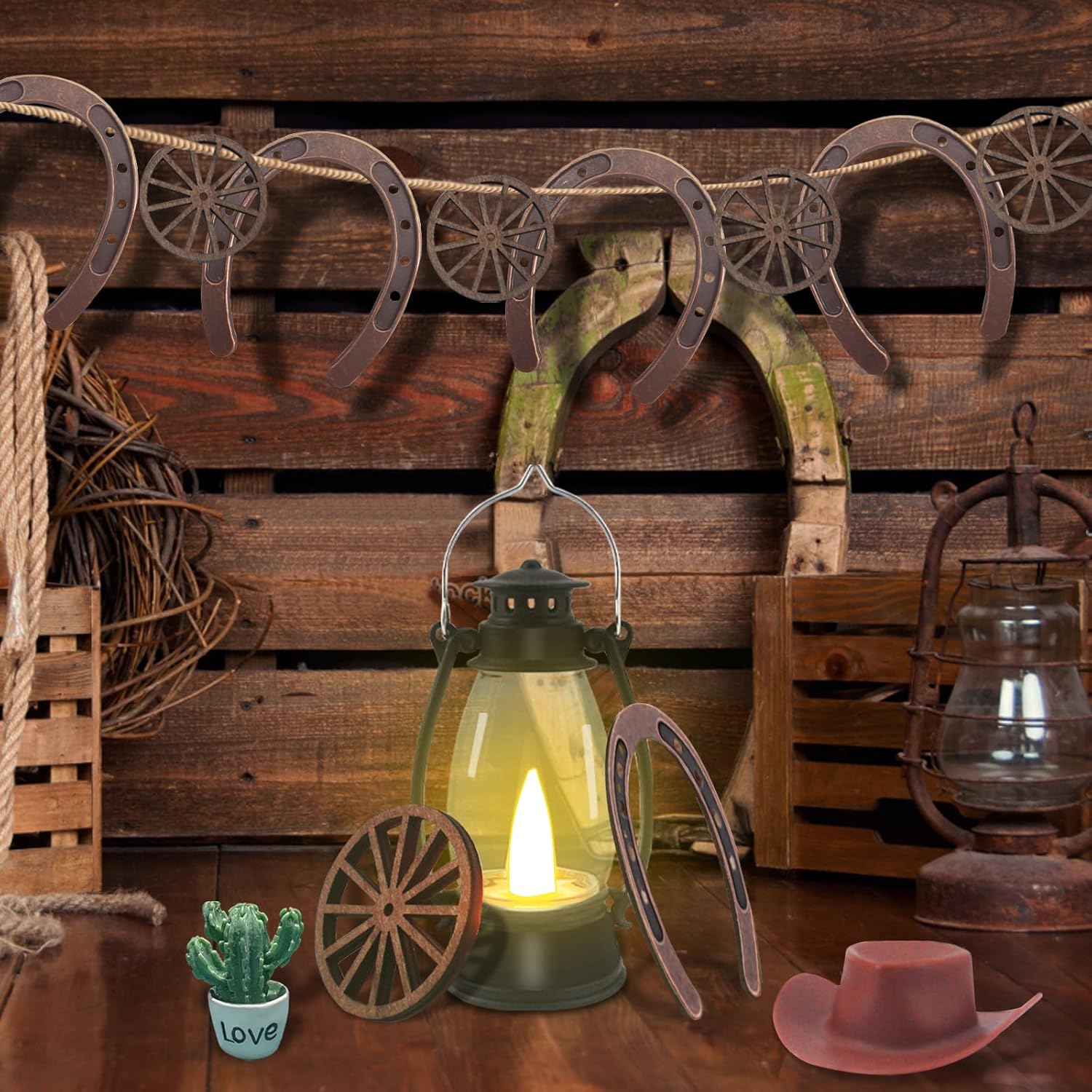Western Themed Party Decor Set 61pcs Cowboy Party Decorations