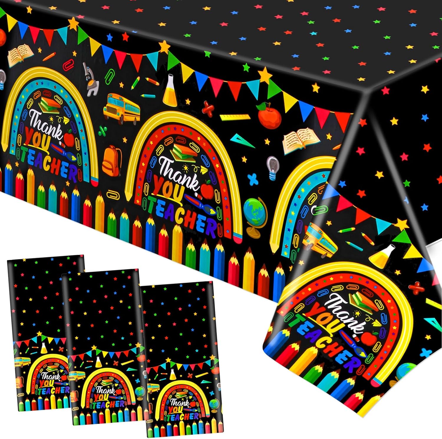 HOWAF 3pcs Teachers Appreciation Tablecover Set