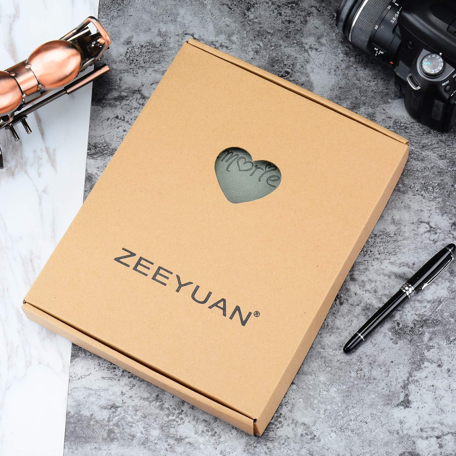 ZEEYUAN Premium Leather Photo Album 60 Pages Gray
