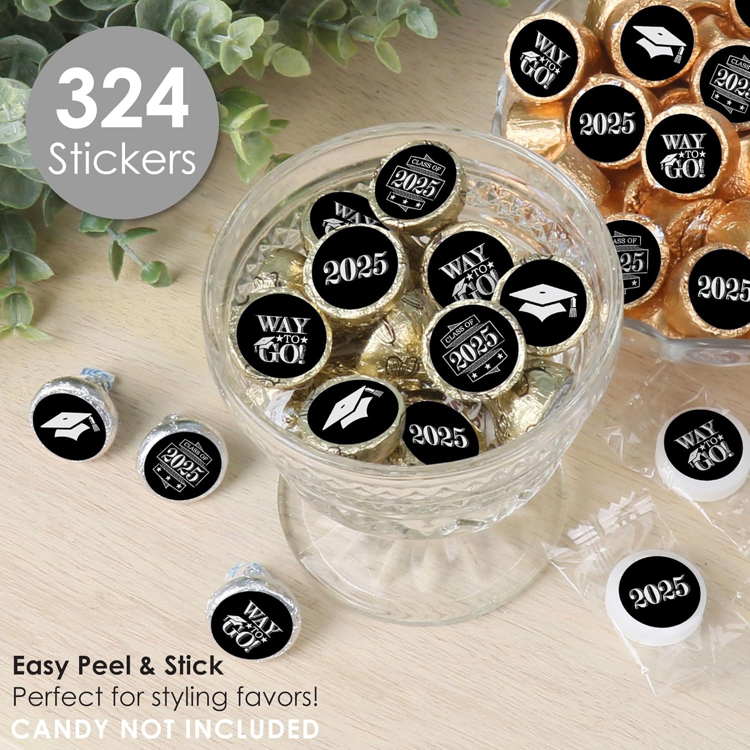 Big Dot of Happiness Graduation Party Candy Stickers - 324 Count