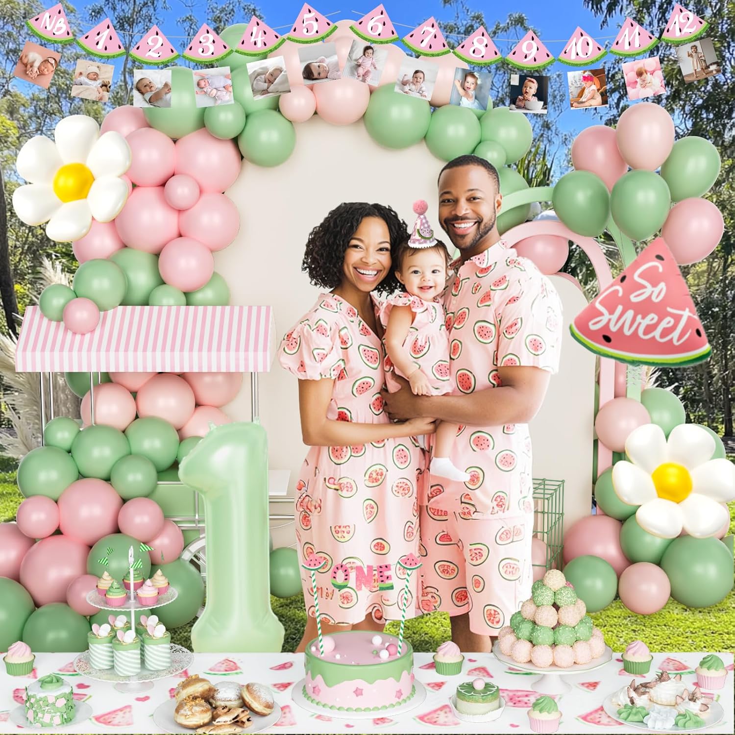 One in a Melon Birthday Party Decor Kit - 112 Pieces