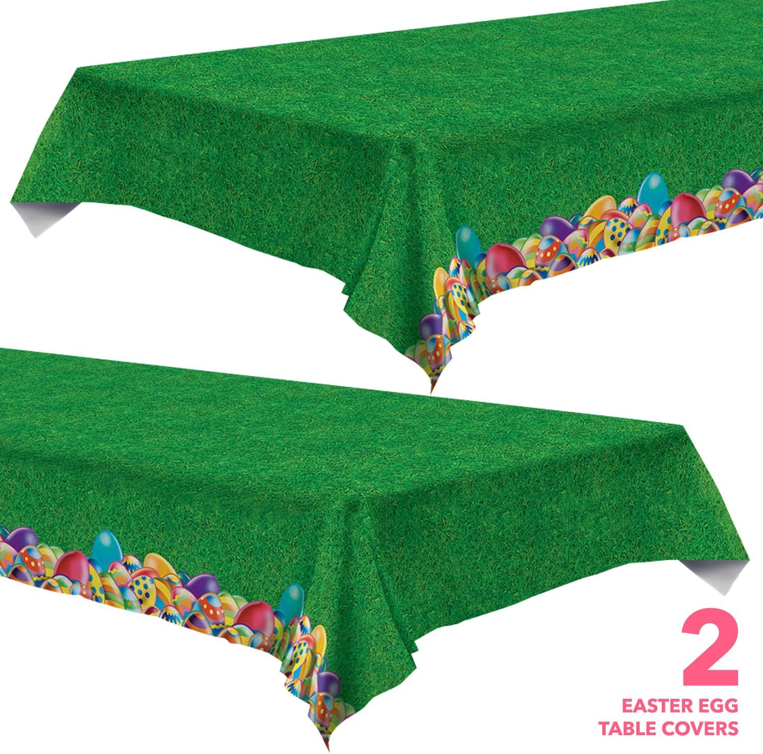 Easter Egg Tablecloth 2 Pack Set of 2 Green Decor