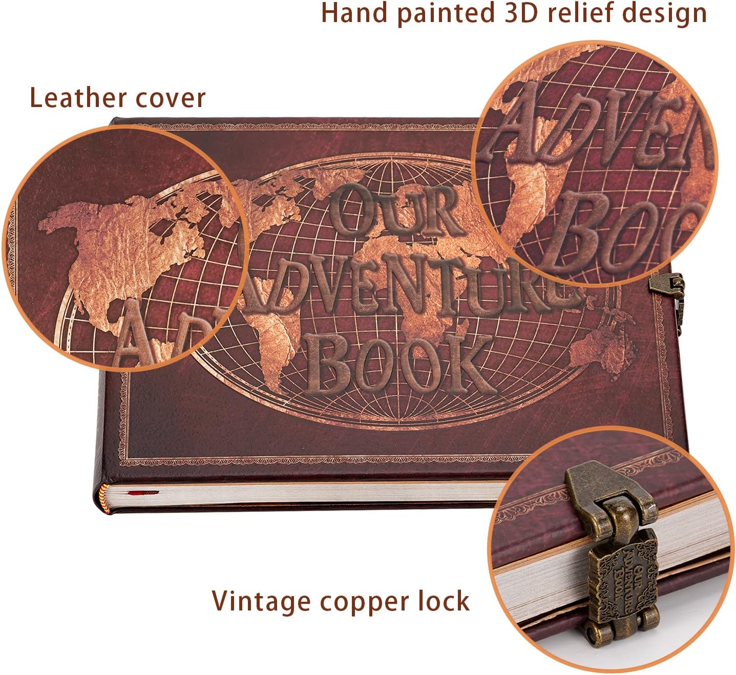 JIMBON Adventure Book Scrapbook 180 Pages Photo Album