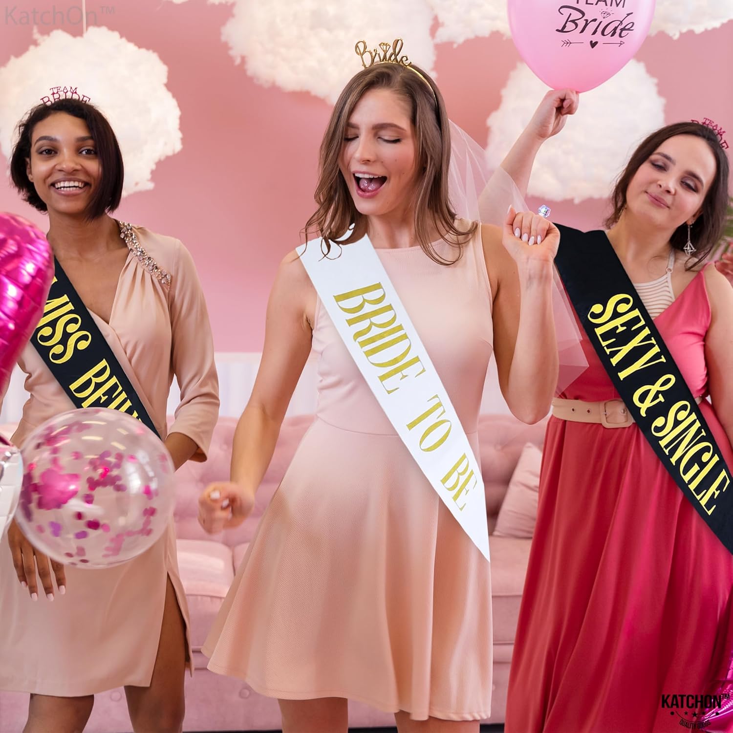 KatchOn Bachelorette Sashes and LED Rings Pack of 24