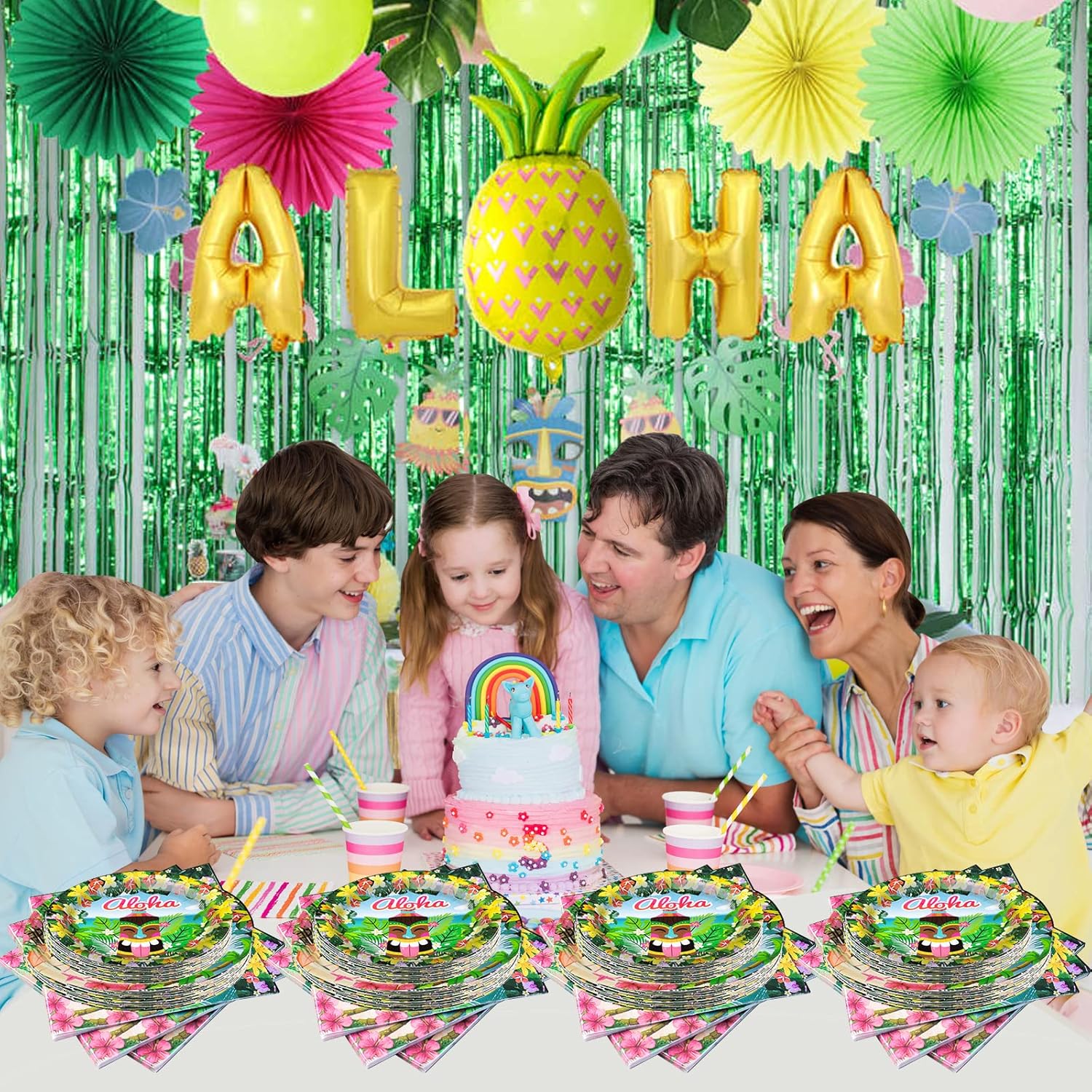 180PCS Hawaiian Aloha Party Set for 60 Guests