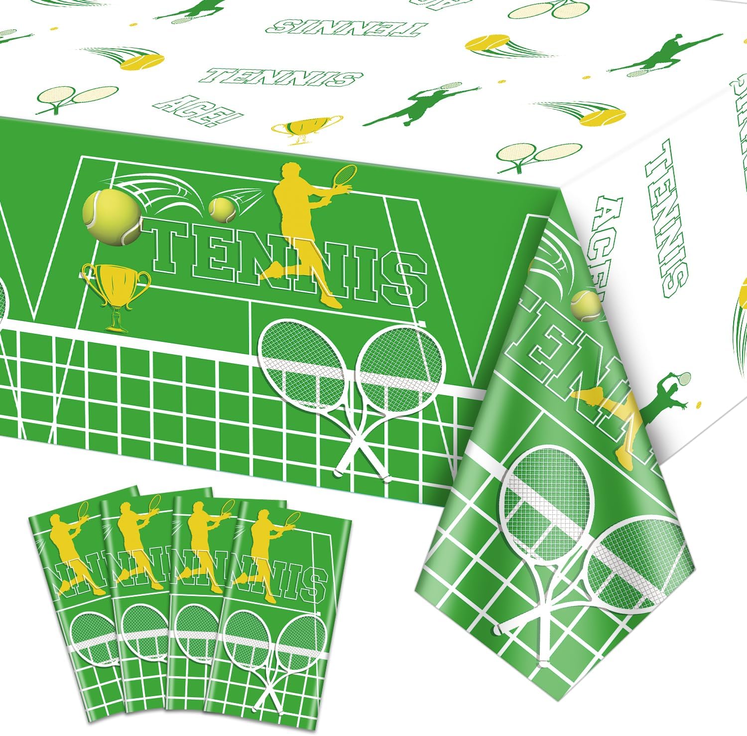4 Pack Tennis Birthday Table Cover Decor