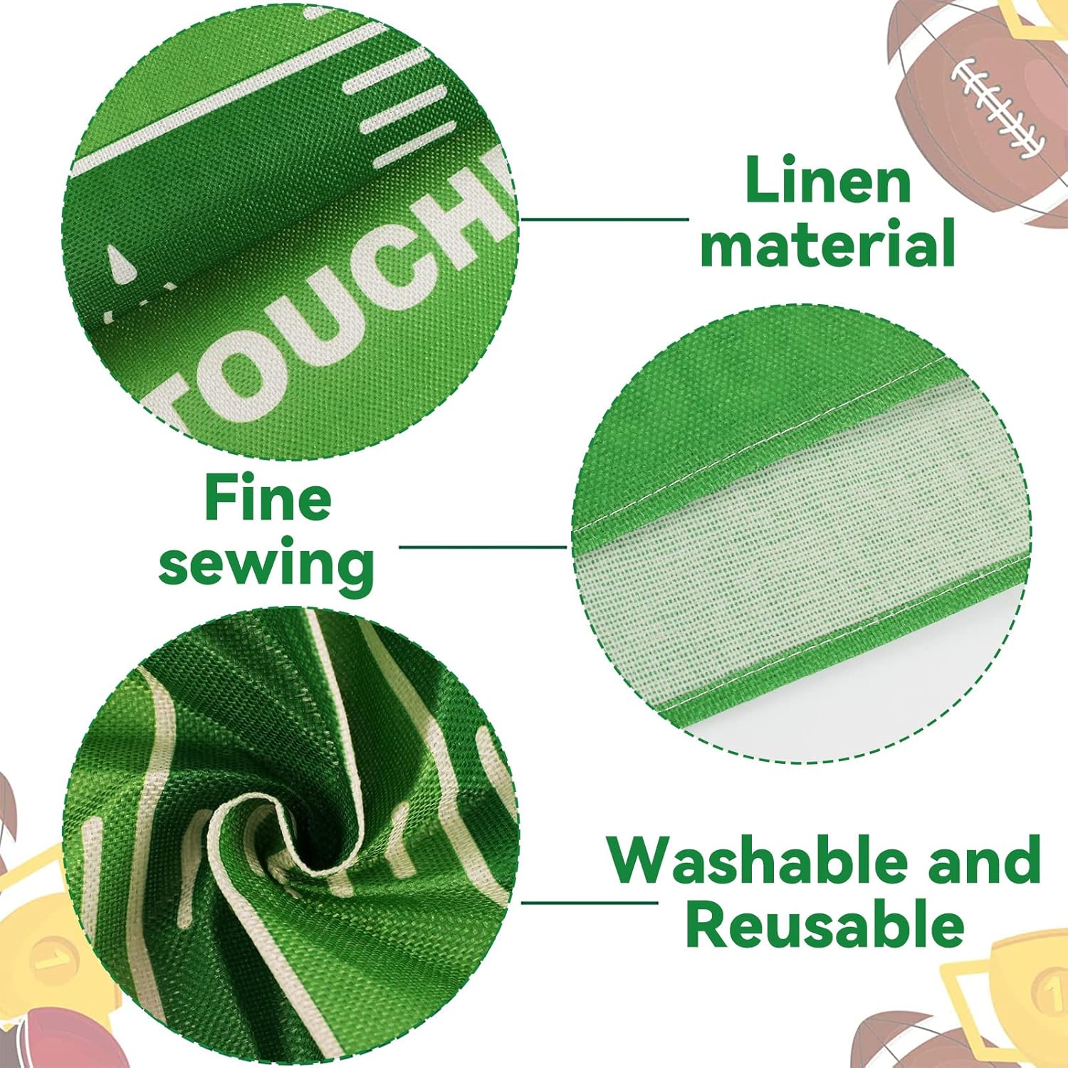 2PCS Football Table Runner Decor For Party And Dining