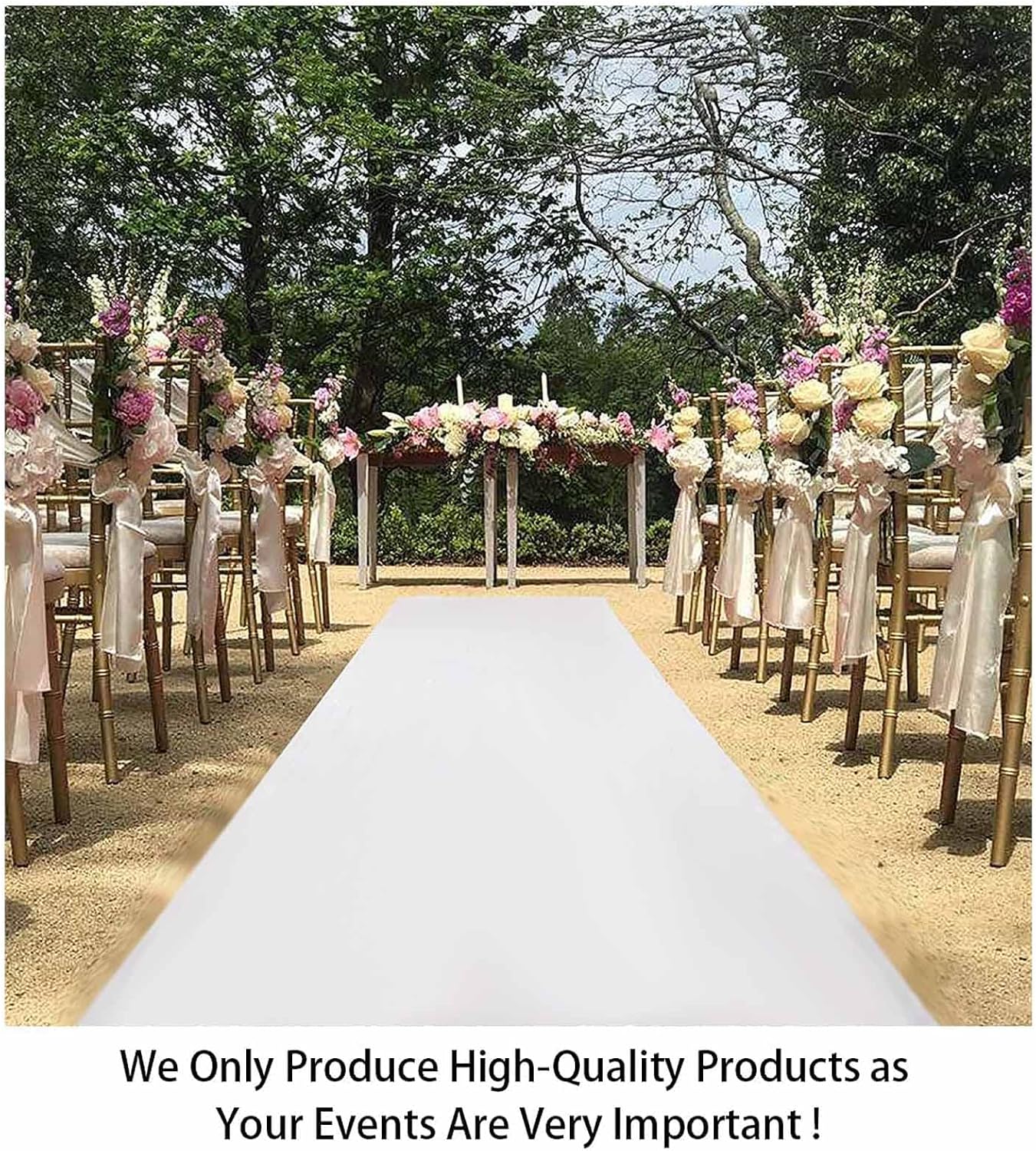 White Wedding Aisle Runner for Indoor and Outdoor Events
