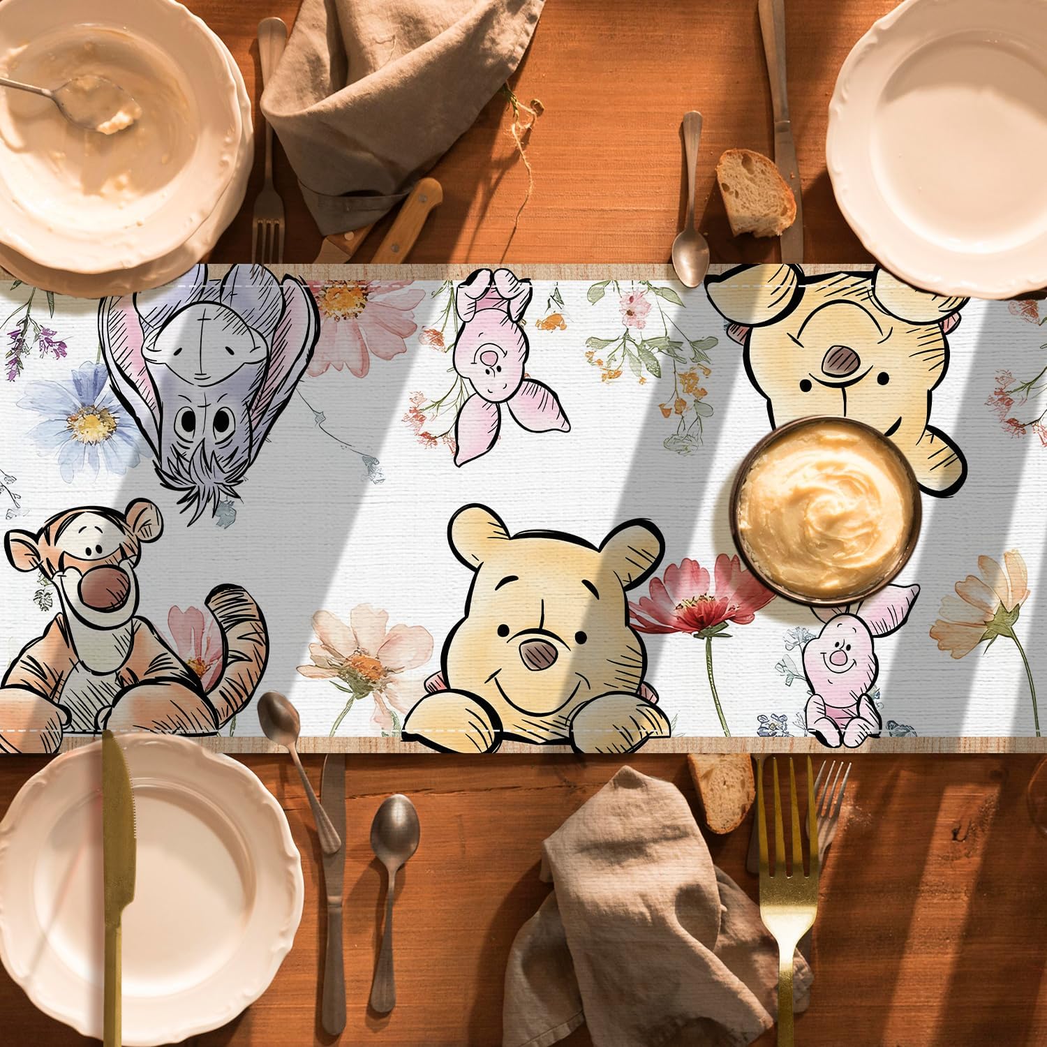 Winnie Baby Shower Tablecloth for Kids Birthday Party
