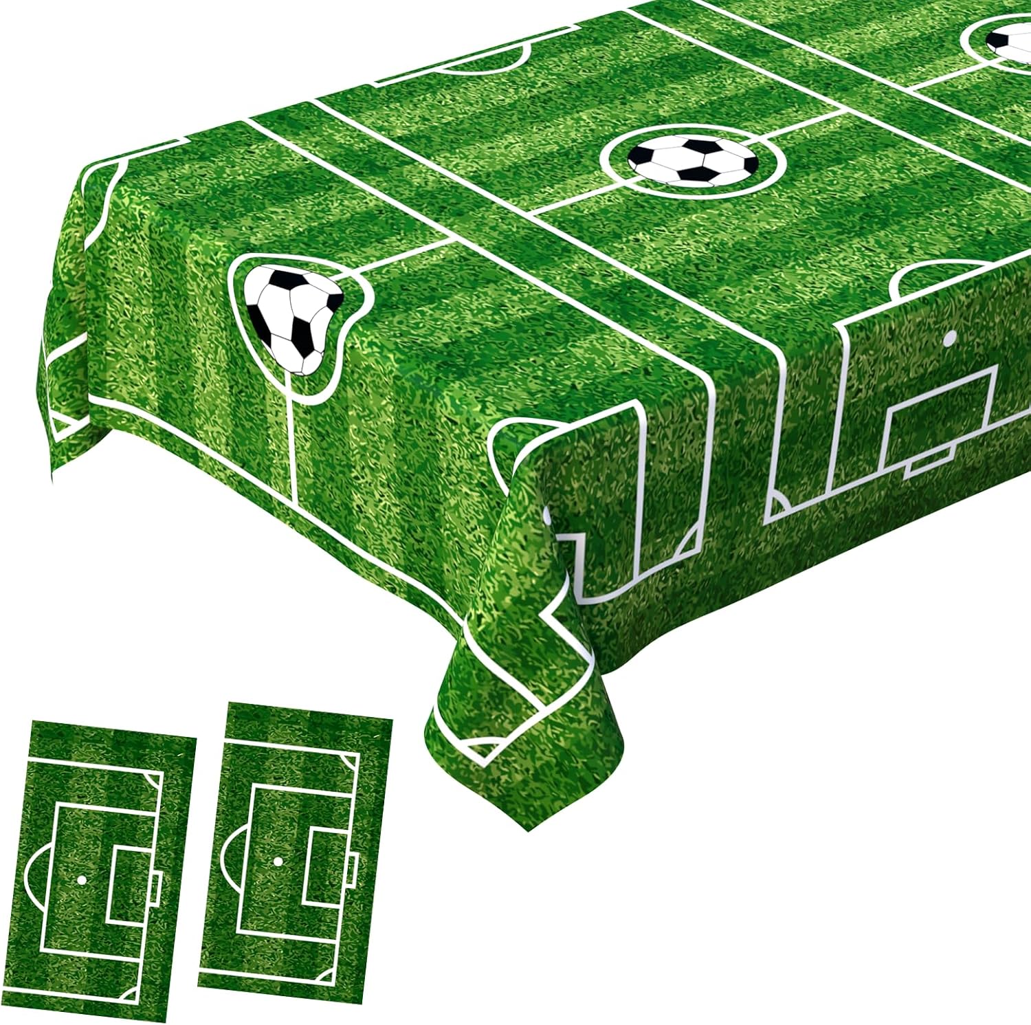 2 Pack Soccer Themed Tablecloths 54x108 In