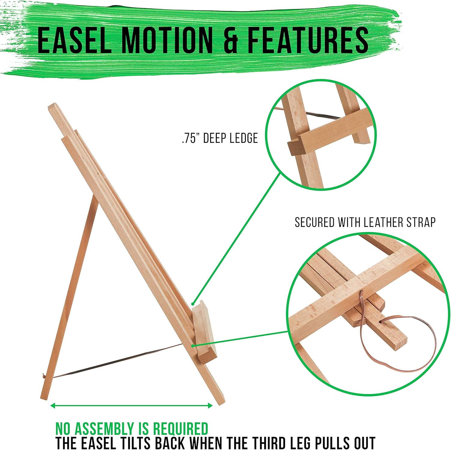 US Art Supply 18 Large Tabletop Easel Stand