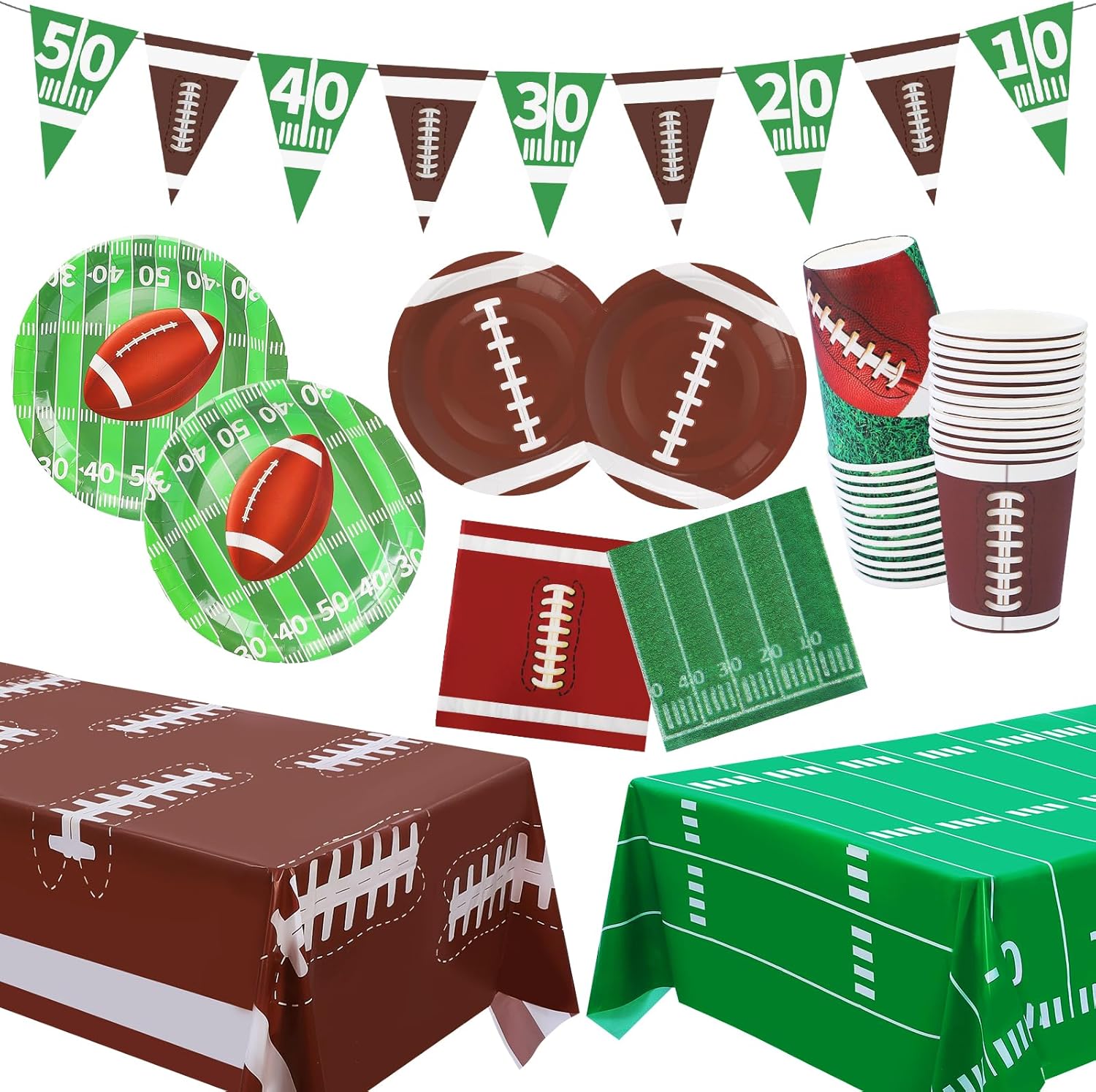 99 Pcs Football Party Supplies Kit for 24 Guests