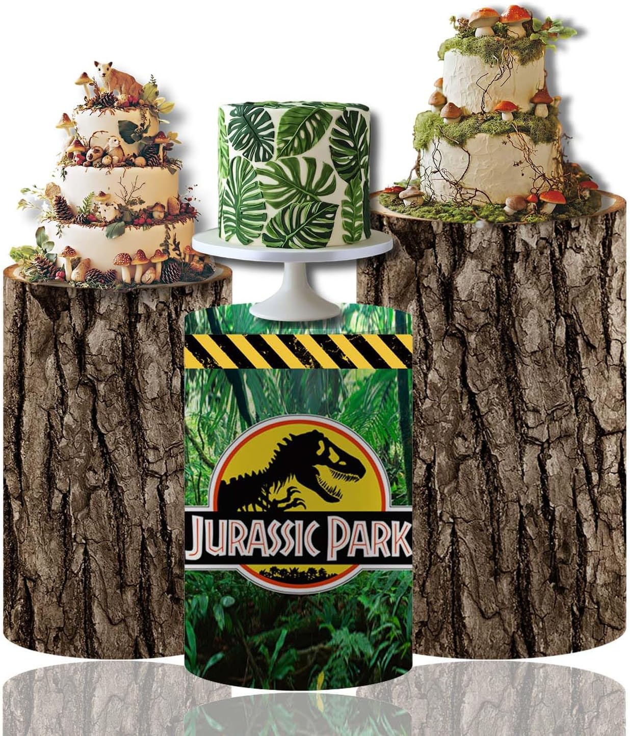 Dinosaur And Tree Bark Cylinder Covers Set 3 Sizes