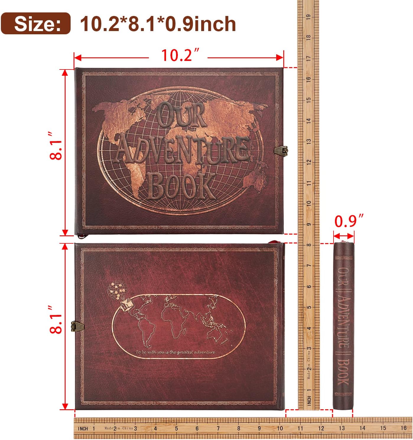 JIMBON Adventure Book Scrapbook 180 Pages Photo Album