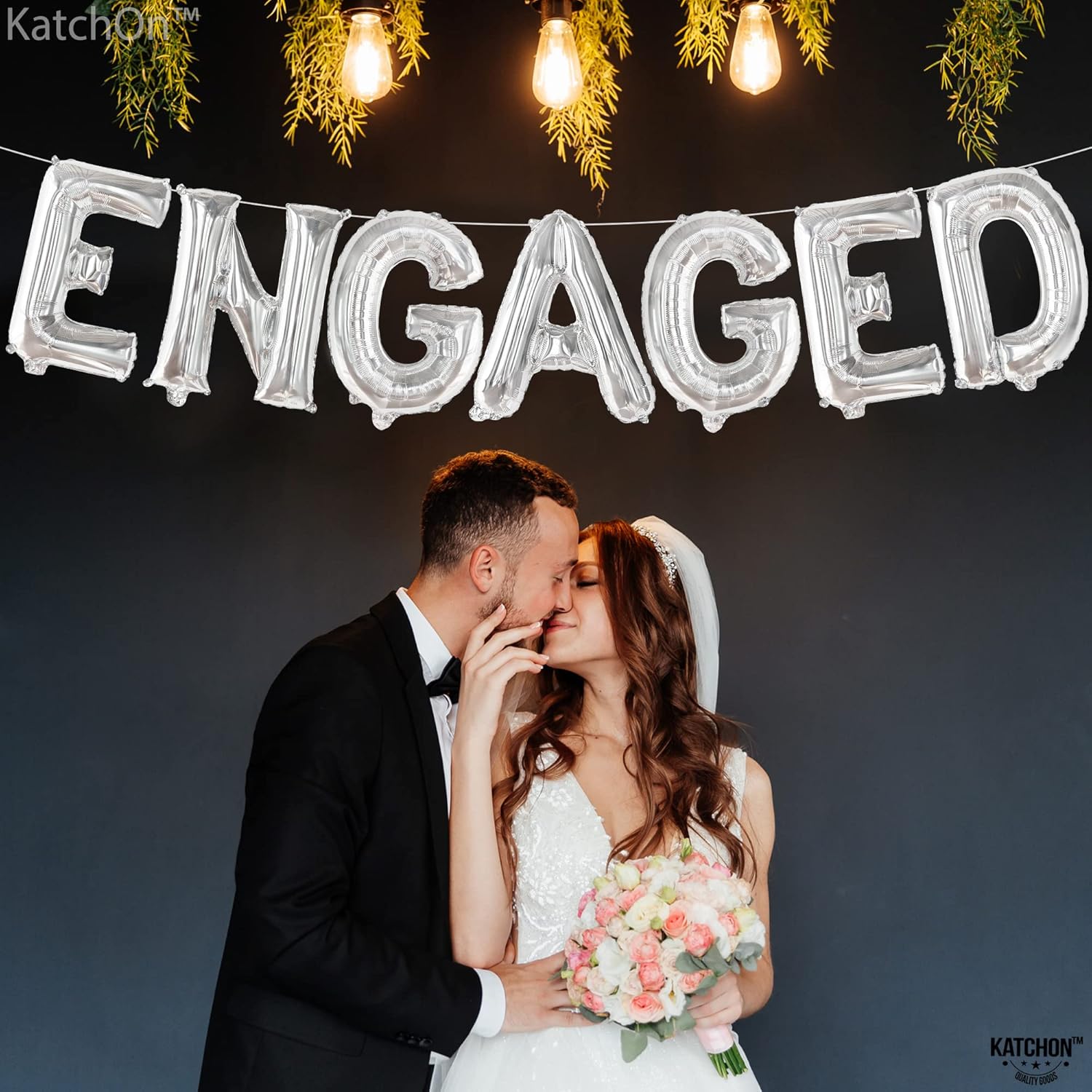 KatchOn Silver Foil Engagement Balloons 16 Inch