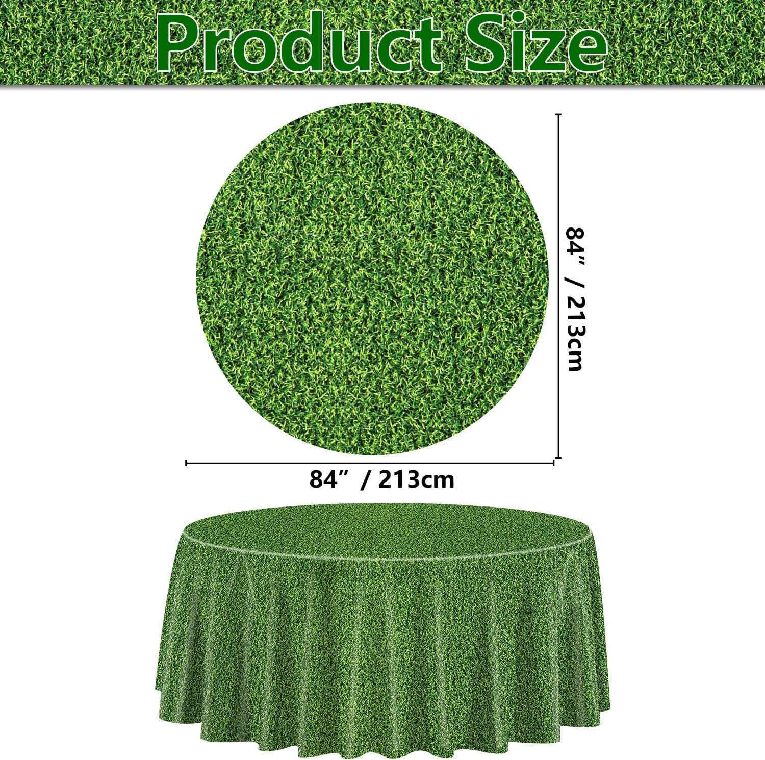 9 Pcs Green Grass Tablecovers Soccer Party Decorations 84x84 Inch