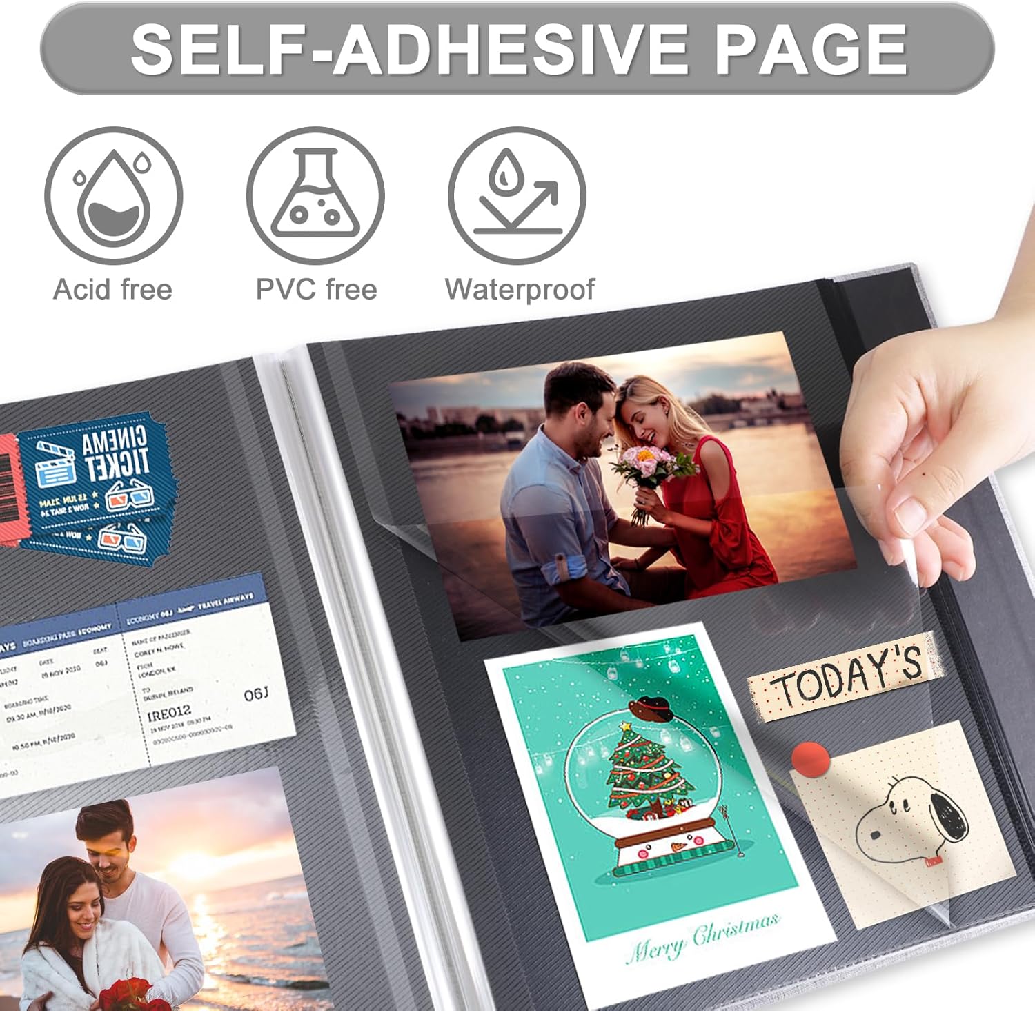 Self Adhesive Photo Album Black Pages 60 Page Scrapbook