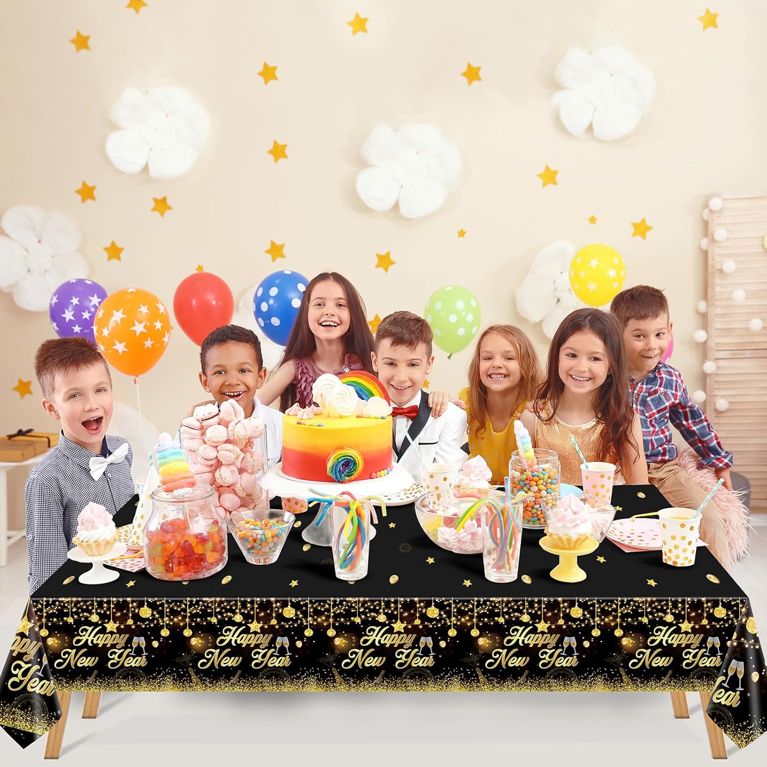 MiniRed Happy New Year Plastic Table Cover 108x54