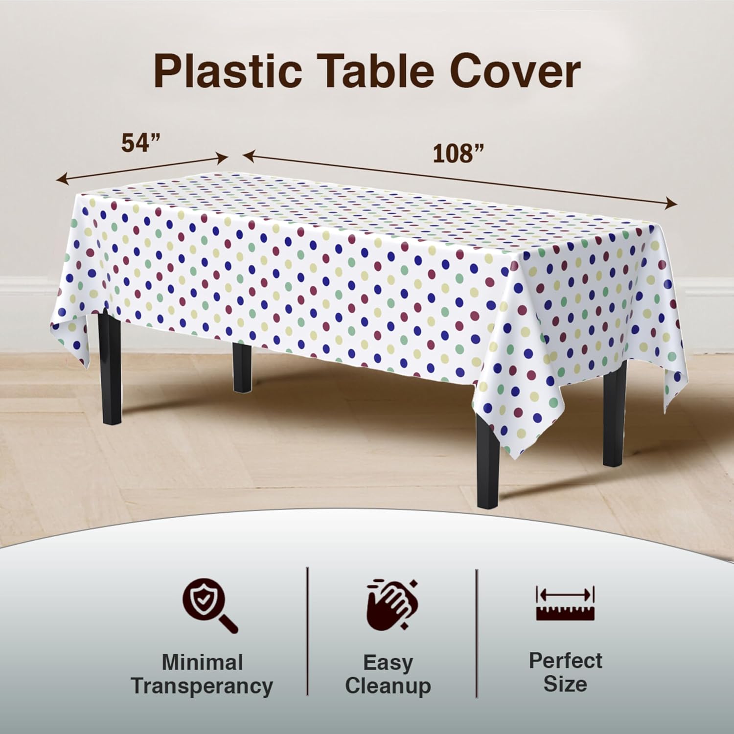 Exquisite Colorful Polka Dot Tablecloths 6-Pack