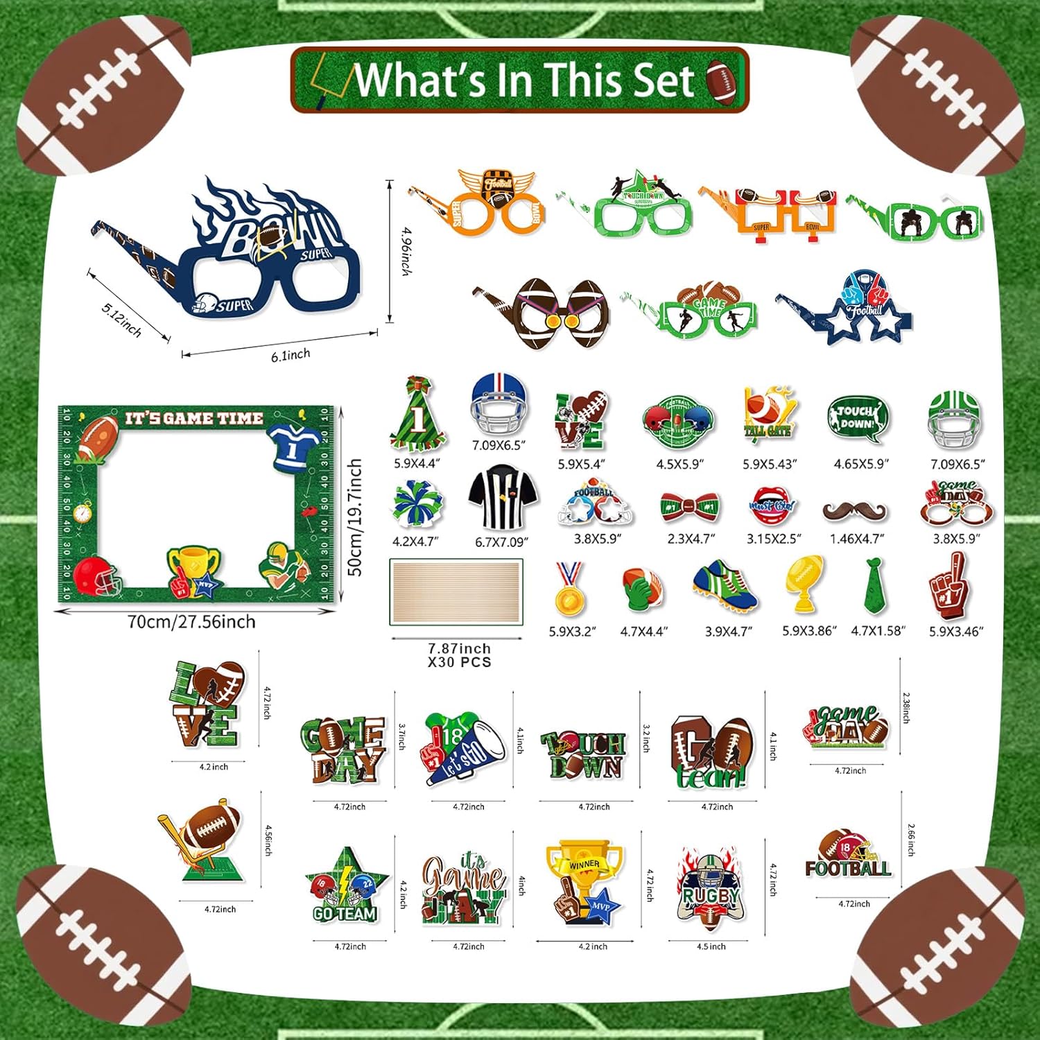 120-Piece Football Birthday Party Decorations Set