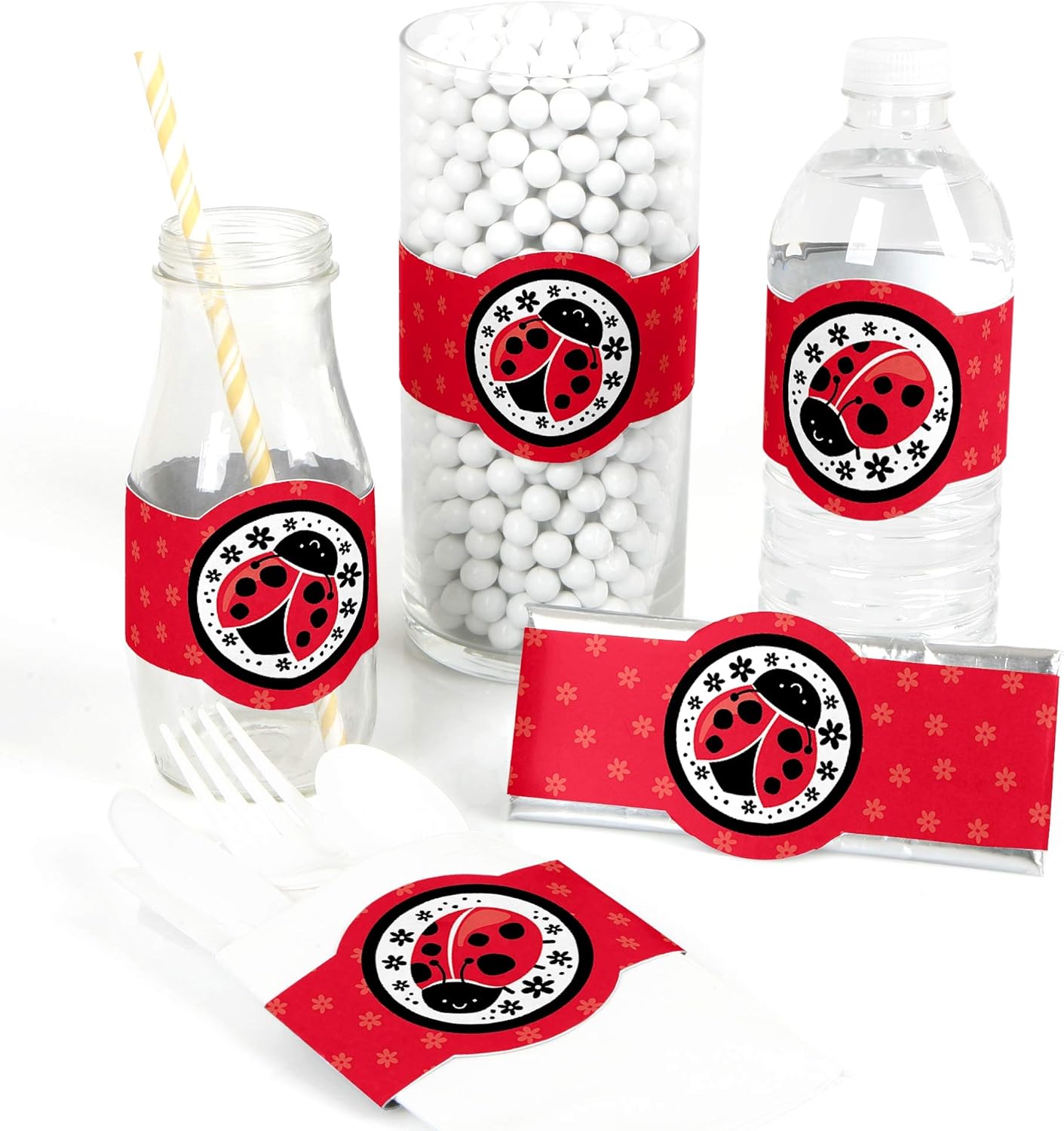 Happy Little Ladybug DIY Party Wrappers Set 15