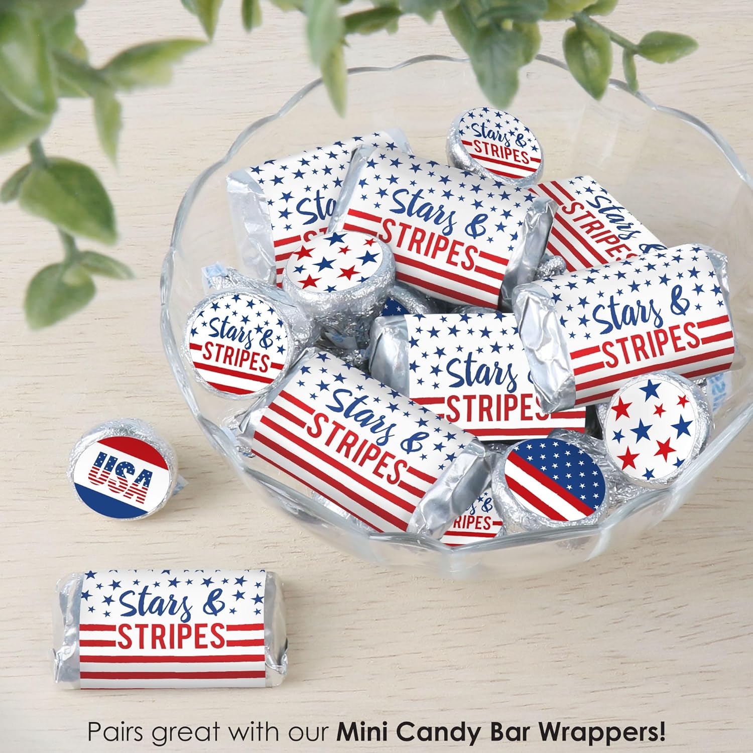 Big Dot of Happiness Stars Stripes Candy Stickers - 324 Count