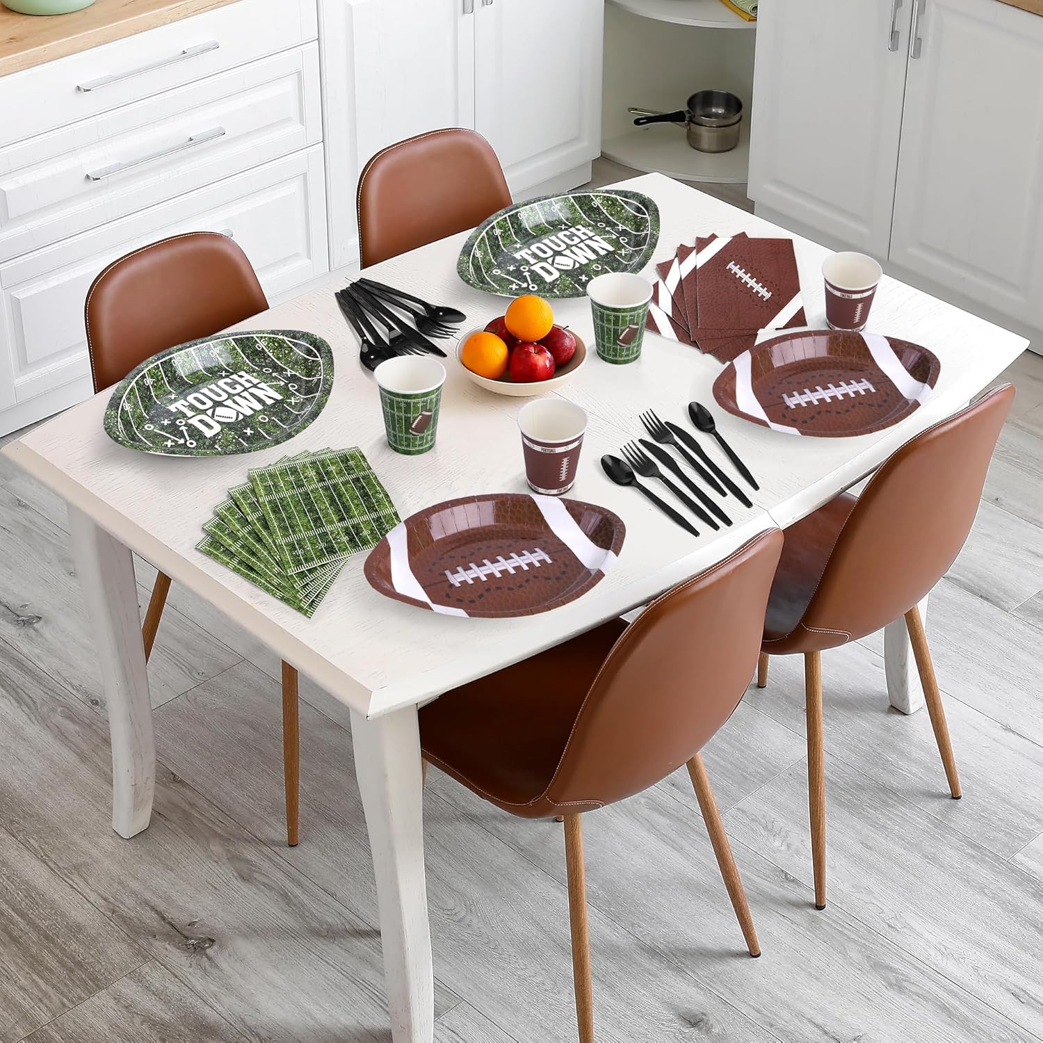 350 Pieces Football Themed Tableware Set for Game Day Parties