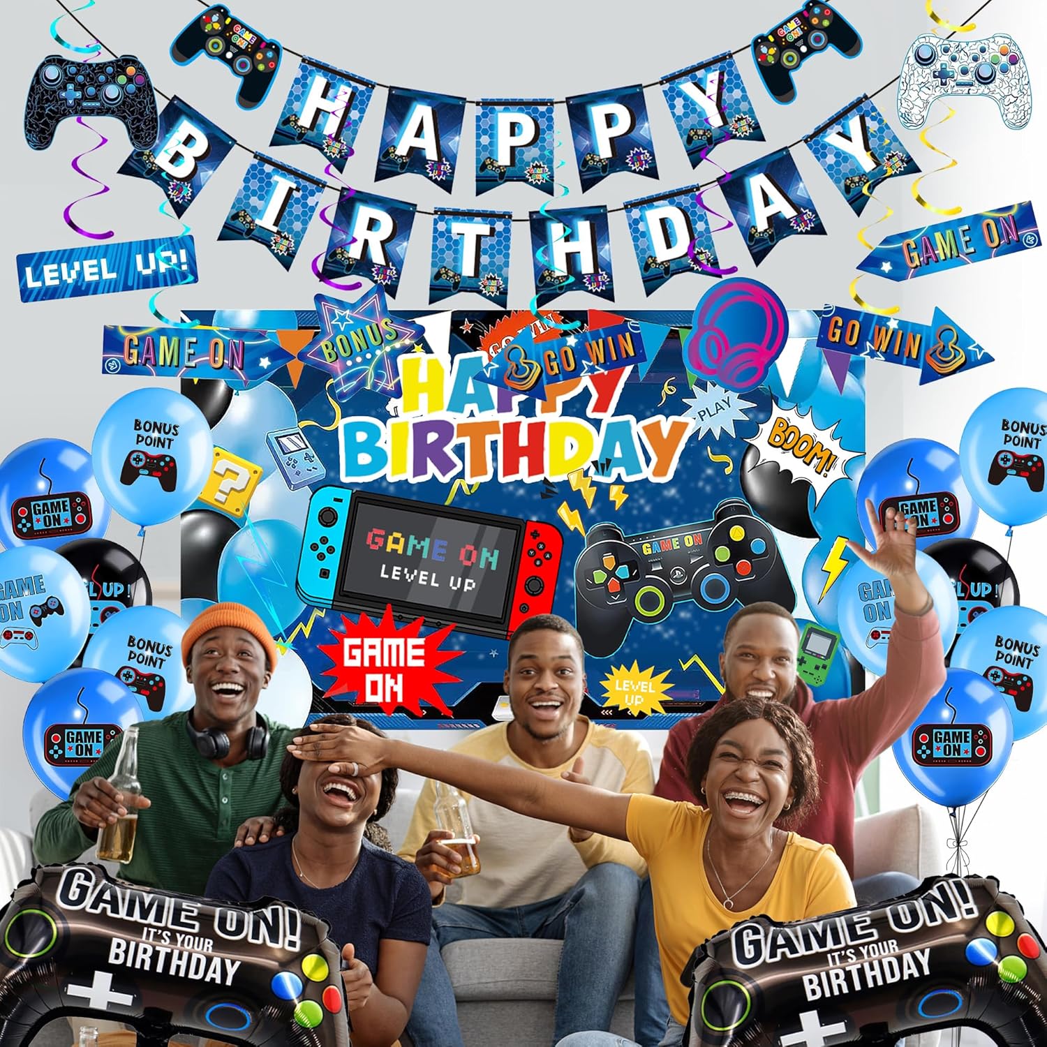 Video Game Birthday Decor Balloons - 33 Piece Party Set