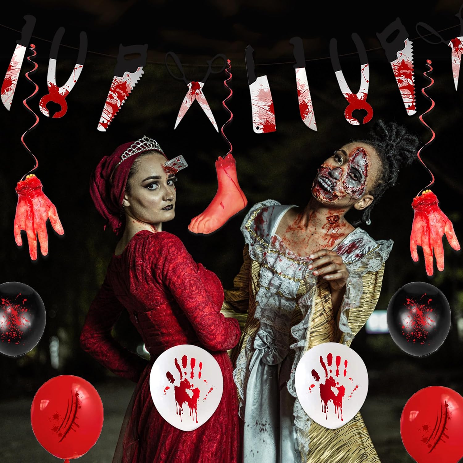 Halloween Party Decorations Set with Scream Banner and Themed Balloons