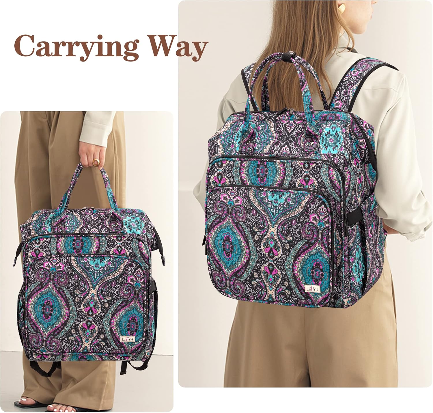 LoDrid Knitting Backpack with 3 Grommets and Steel Frame