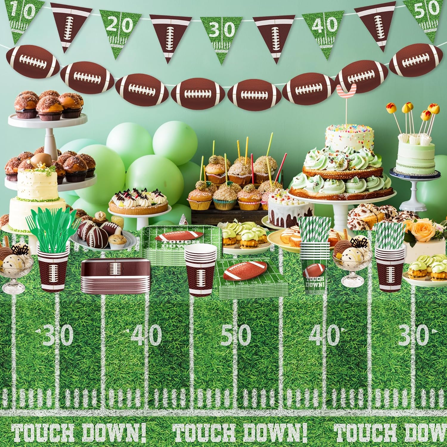 Aribra Football Party Decorations Set for 24 Guests