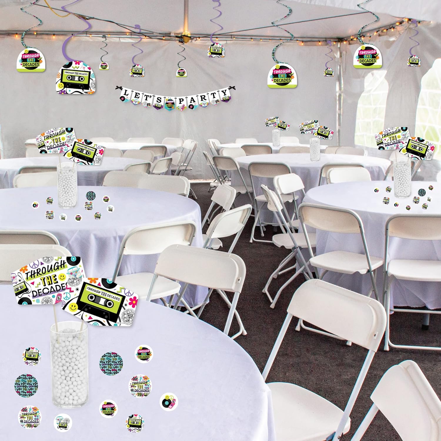 Big Dot of Happiness Through the Decades Party Decor Kit