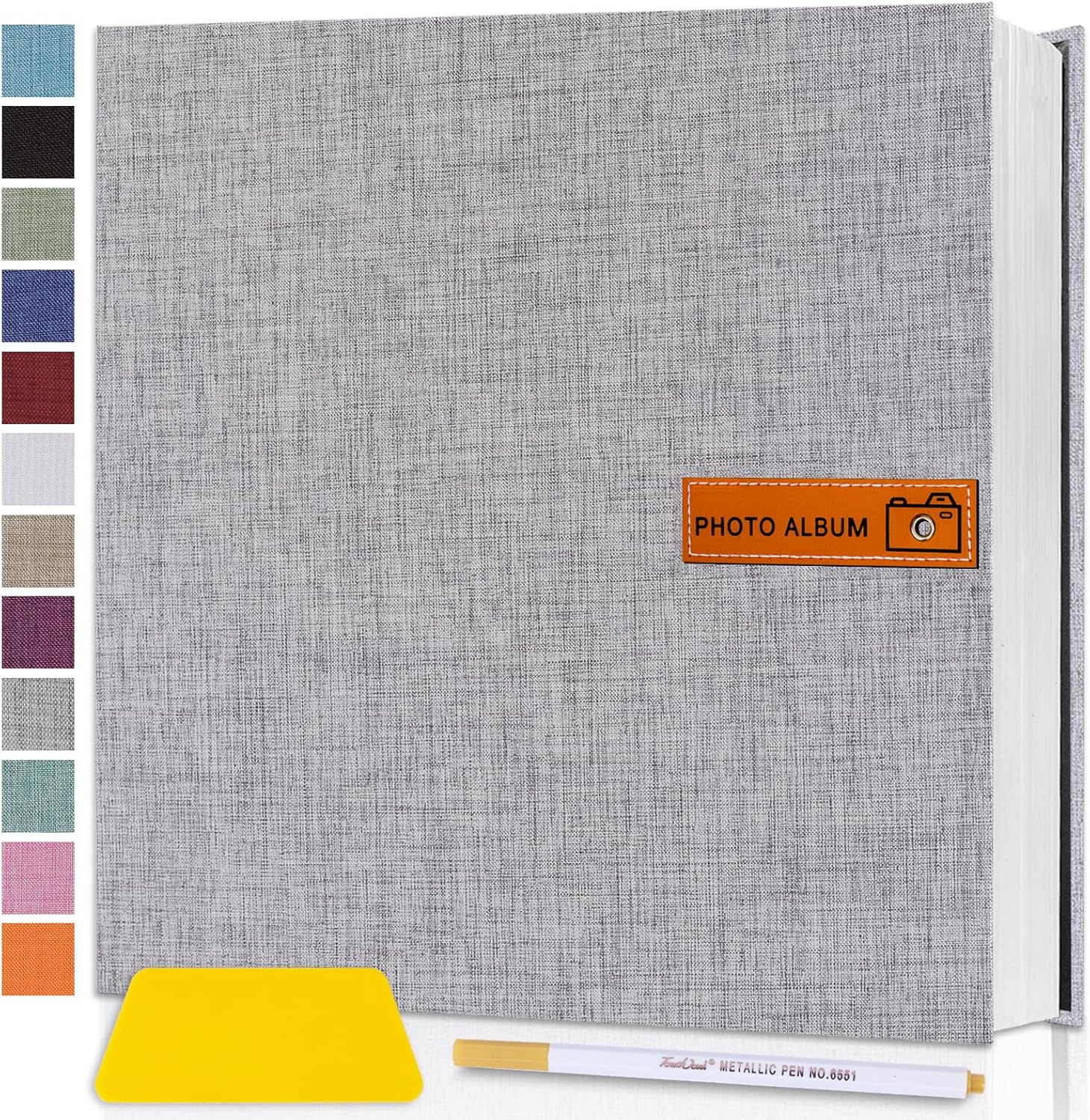 Large Photo Album Self Adhesive 40 Pages Grey 11x106