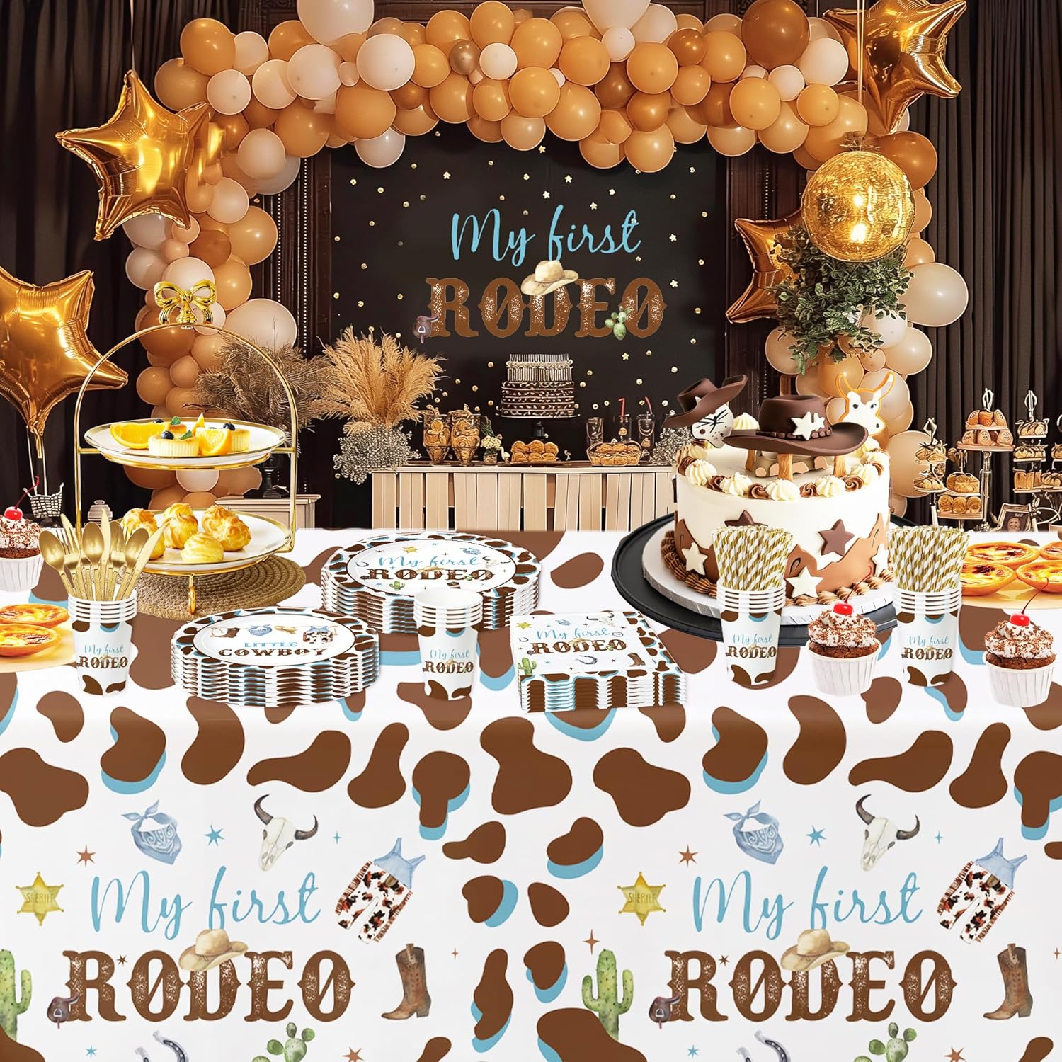 My First Rodeo Birthday Party Tablecloth Set