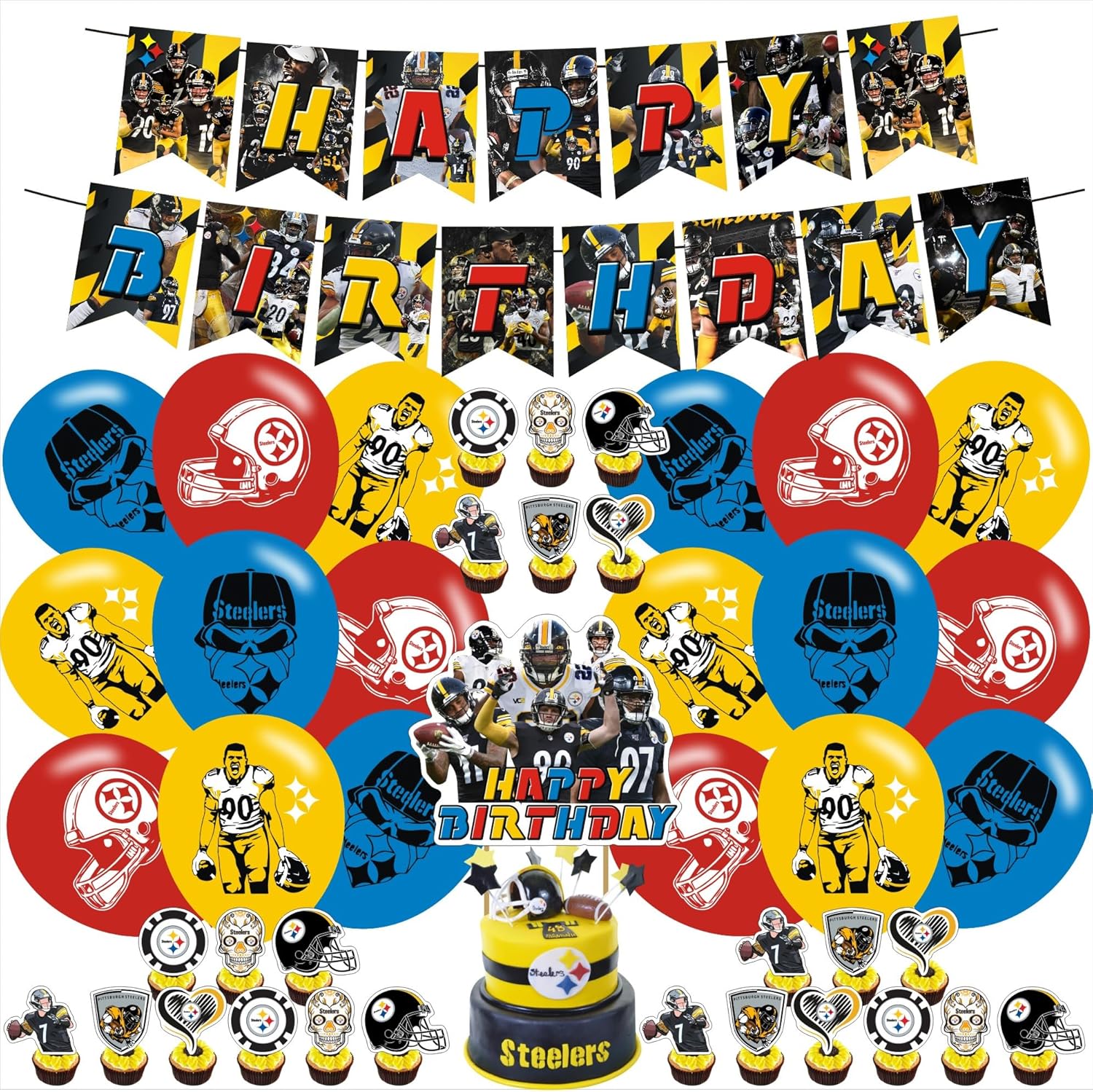 Steelers Pittsburgh Football Party Decor Set