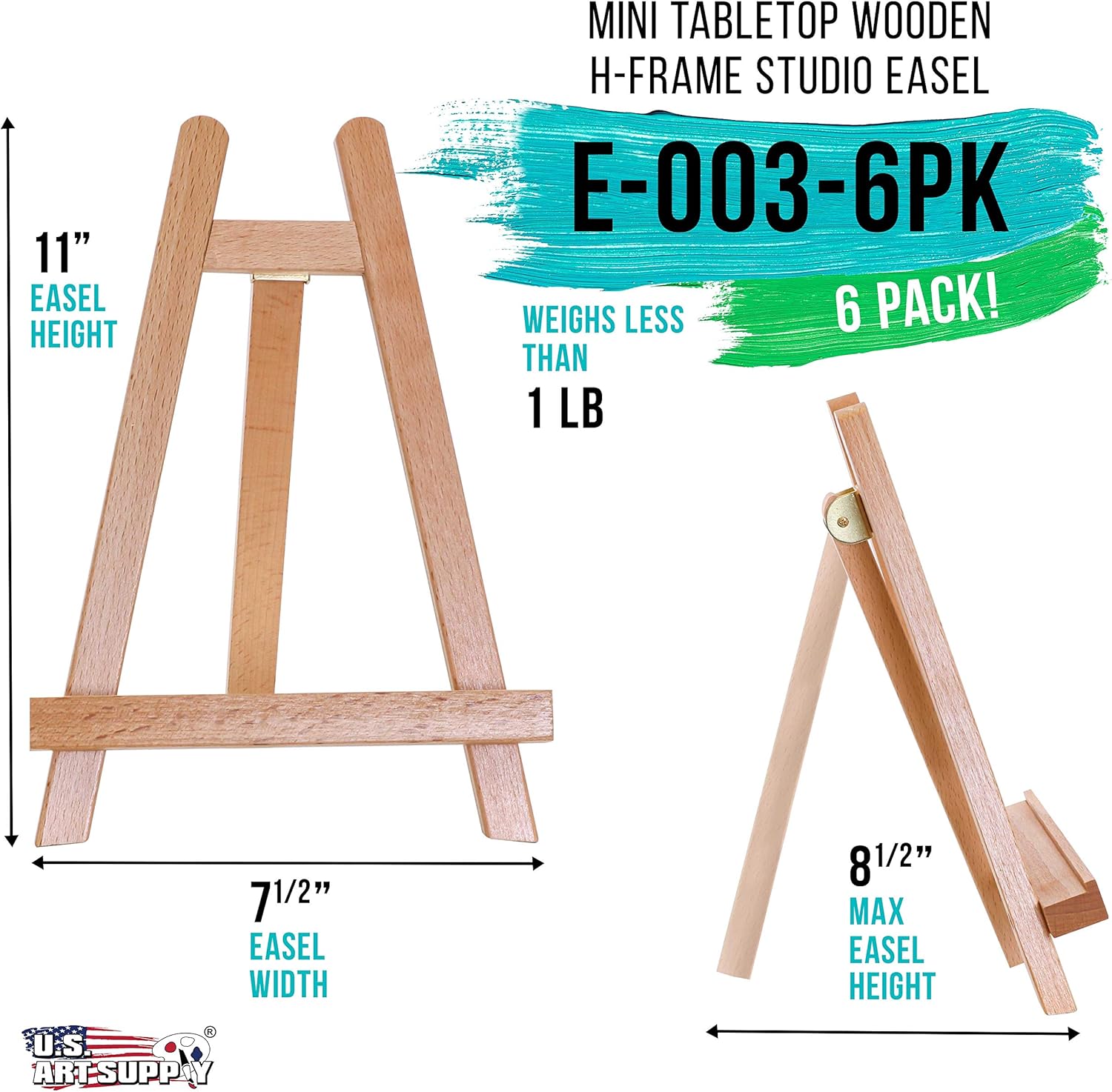 US Art Supply 105 Inch Wooden Easel 6 Pack