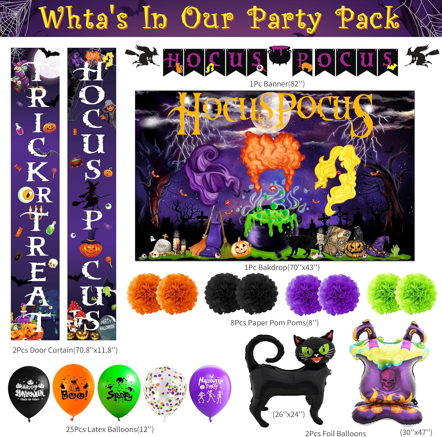Halloween Party Decorations Set with Witch Themes