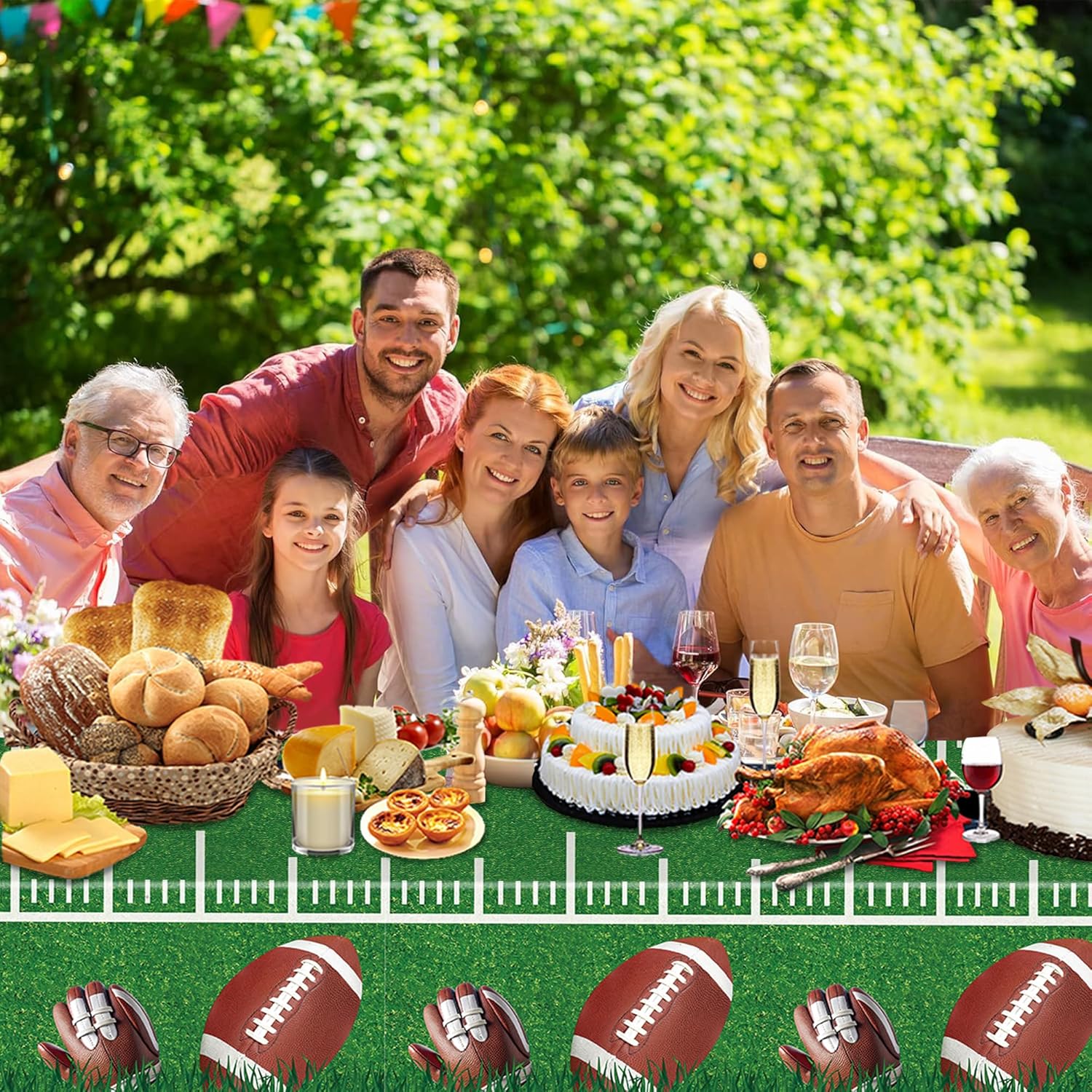 3 Pack Football Themed Tablecloths for Birthday Parties