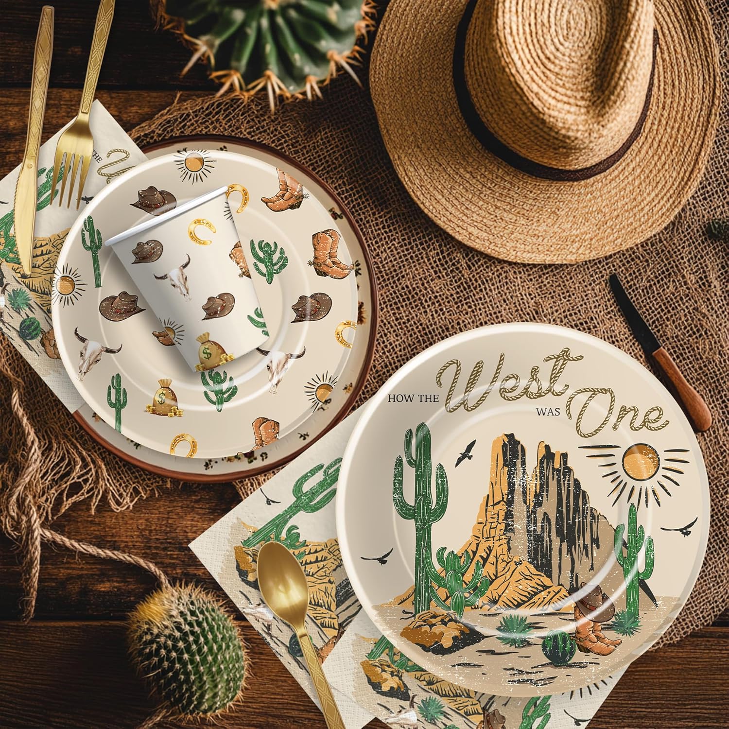 Western Cowboy 1st Birthday Party Supplies Set