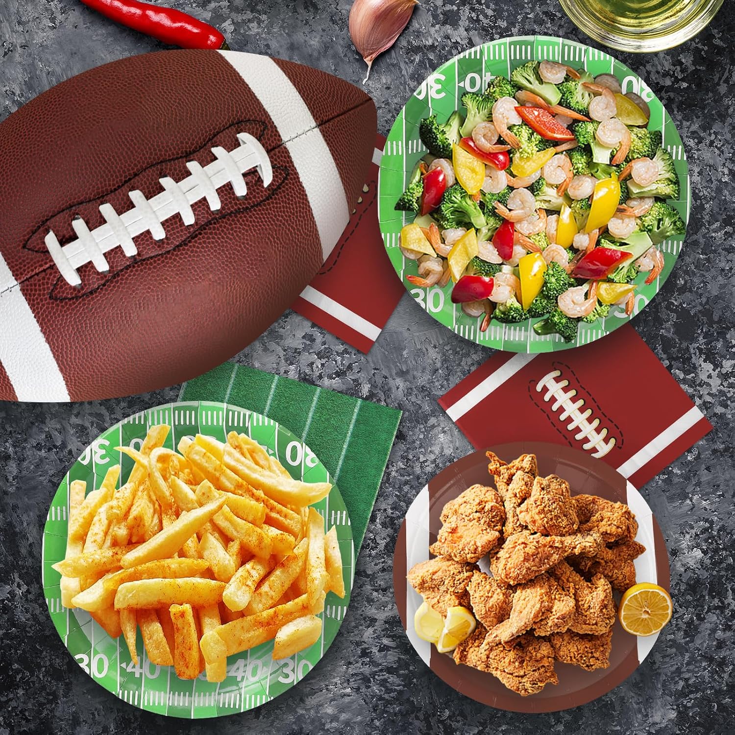99 Pcs Football Party Supplies Kit for 24 Guests