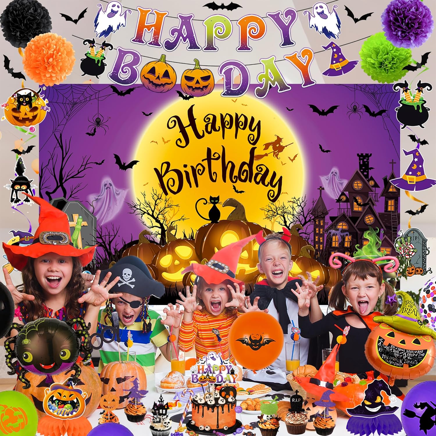 Trgowaul Halloween Birthday Party Decor Set 50pcs