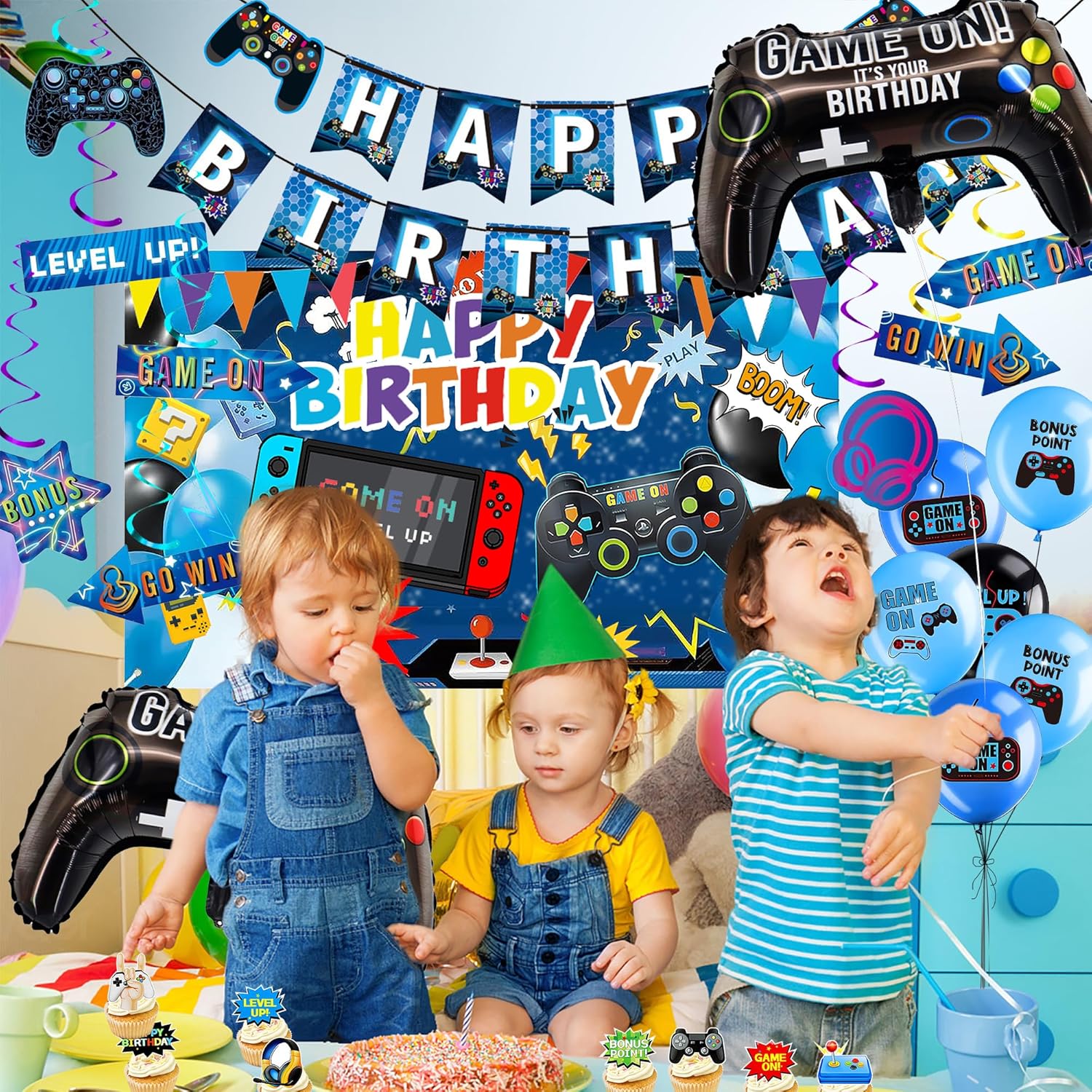 Video Game Birthday Decor Balloons - 33 Piece Party Set