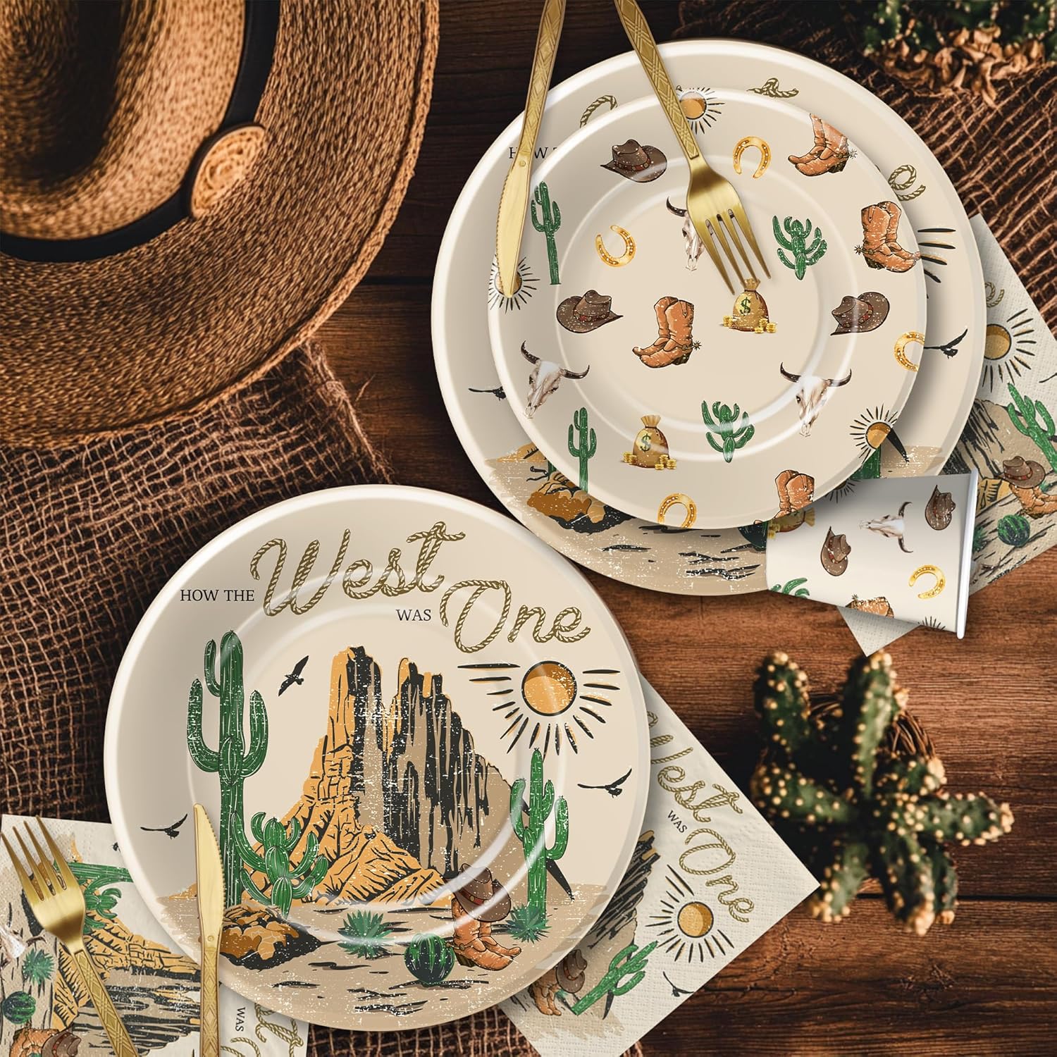 Western Cowboy 1st Birthday Party Supplies Set