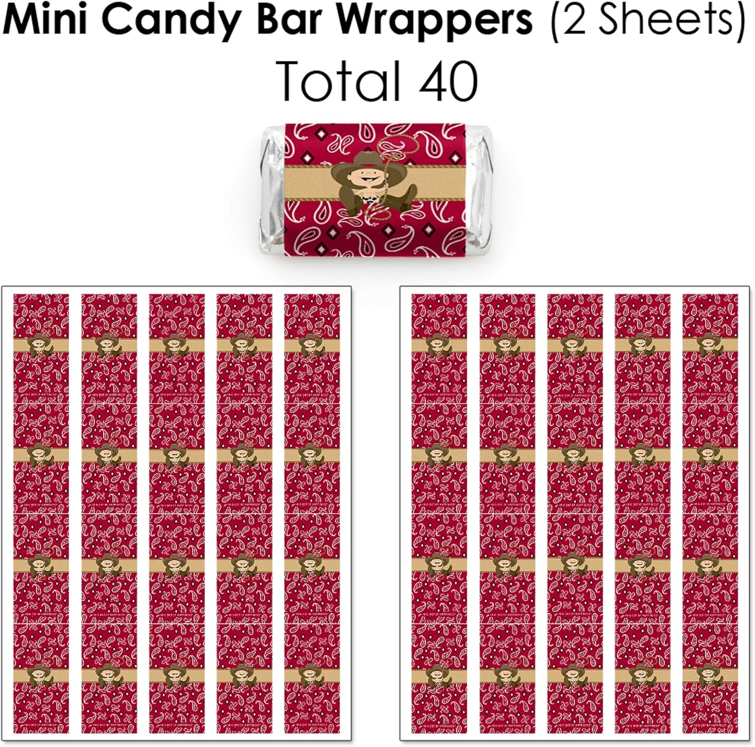 Big Dot of Happiness Little Cowboy Candy Favor Kit 304 Pieces