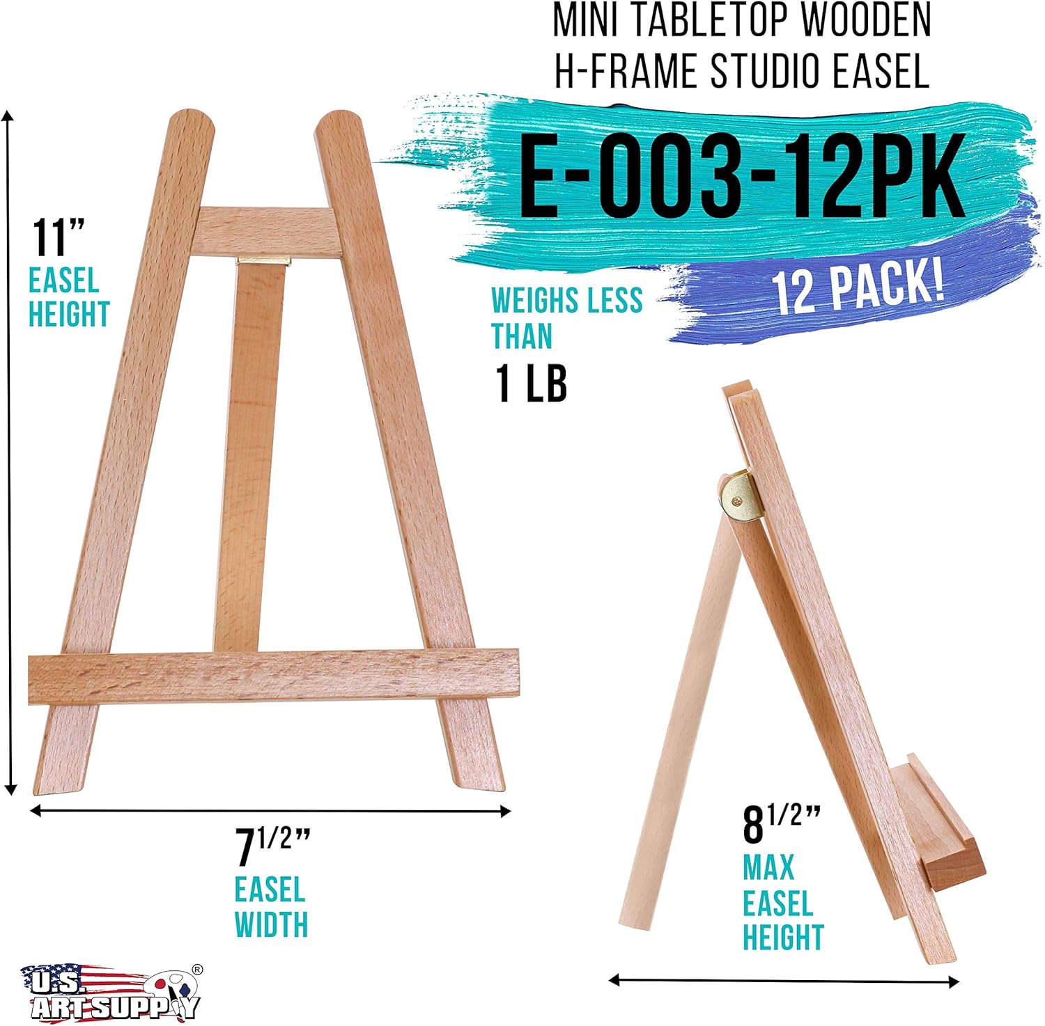 US Art Supply 105 Inch Wooden Easel 12 Pack