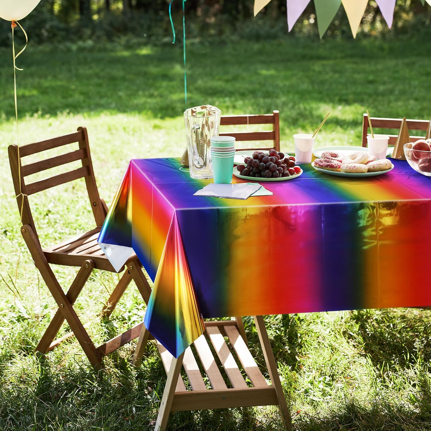 1 Piece Tie Dye Rainbow Tablecloth 54x72 Inch
