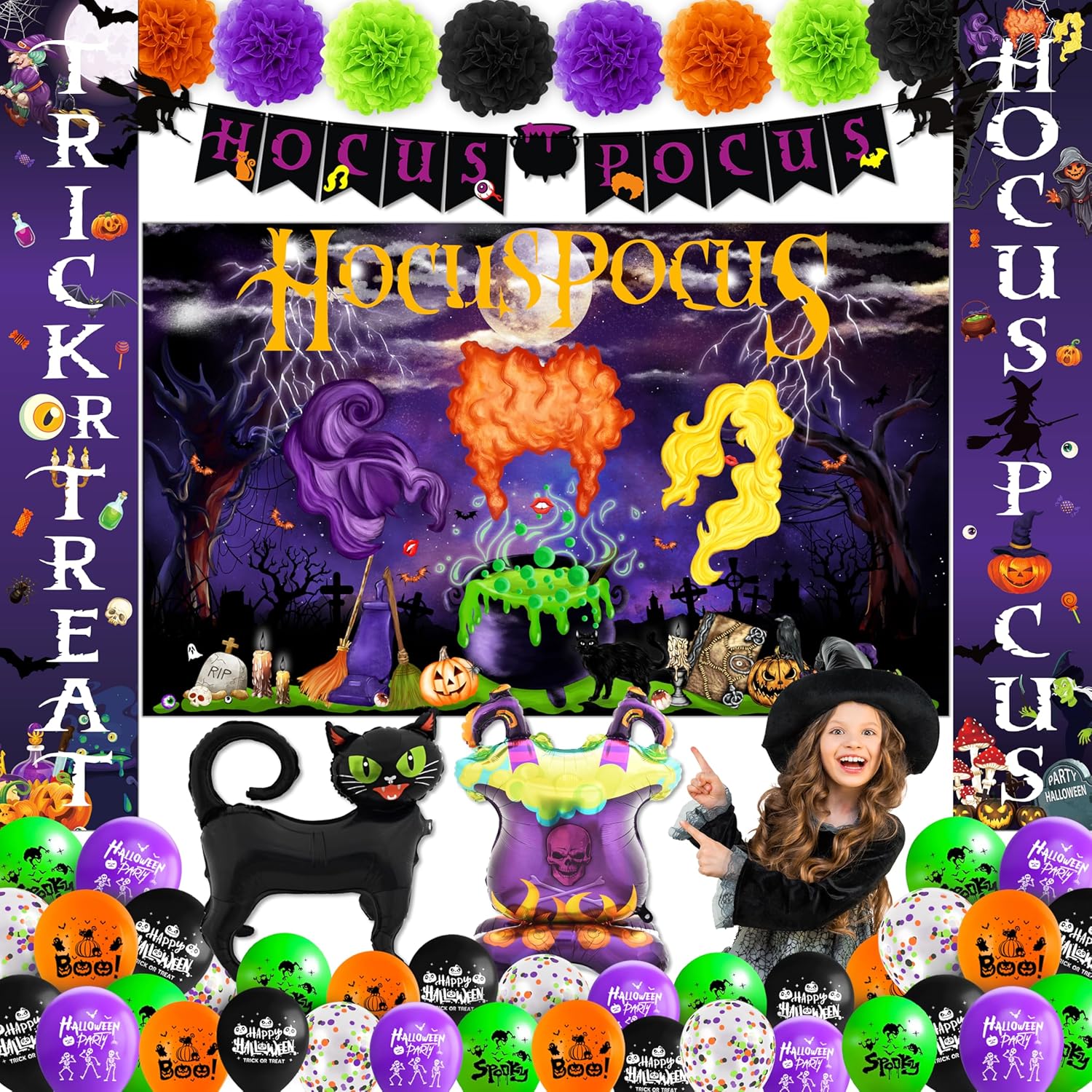 Halloween Party Decorations Set with Witch Themes