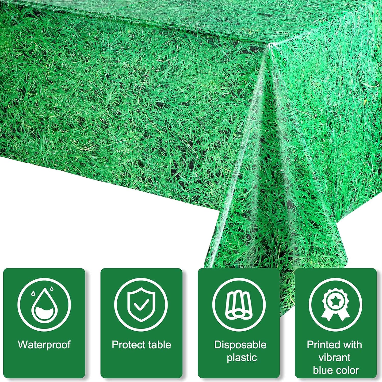 Blulu 3 Pcs Plastic Grass Tablecover 54x108 Green