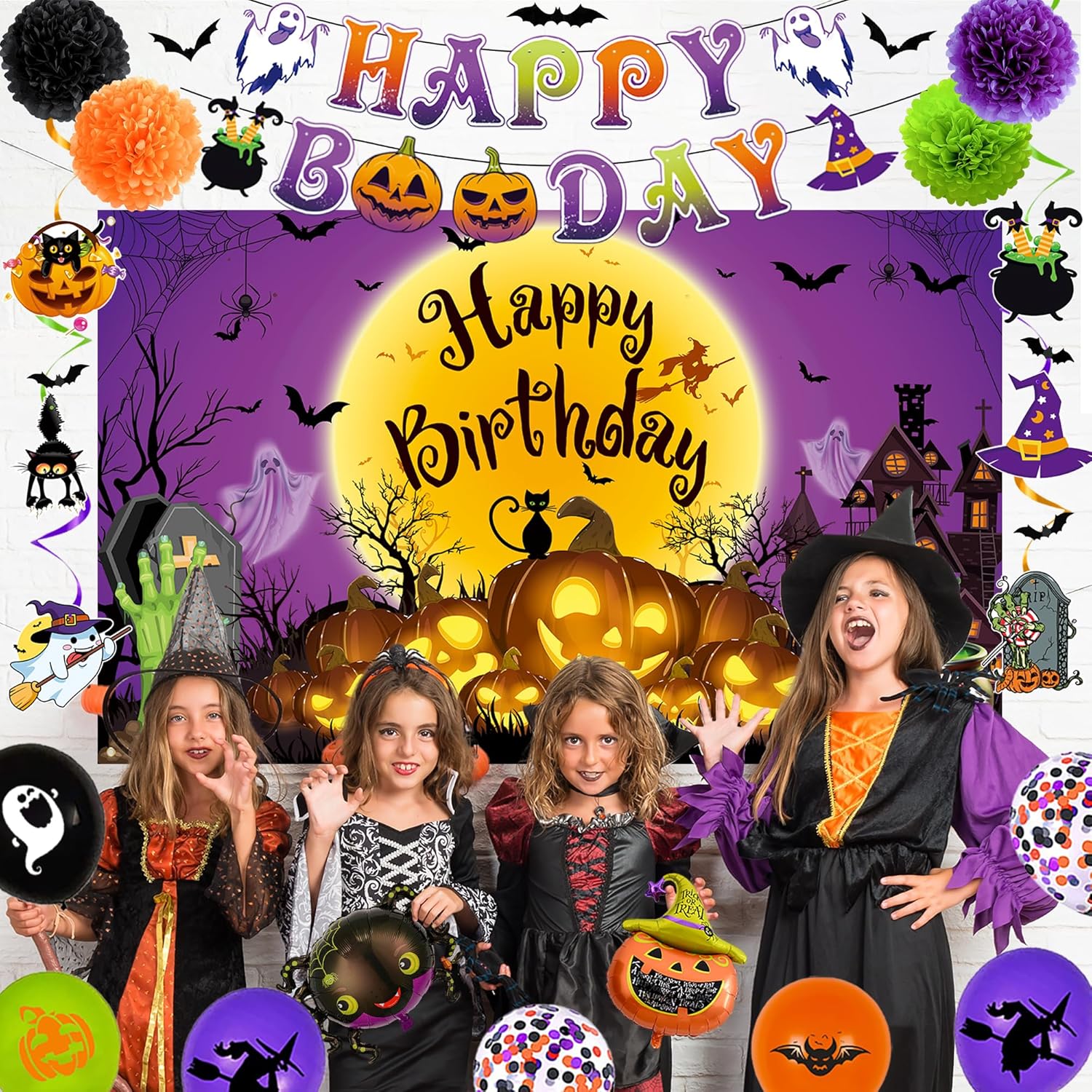 Trgowaul Halloween Birthday Party Decor Set 50pcs