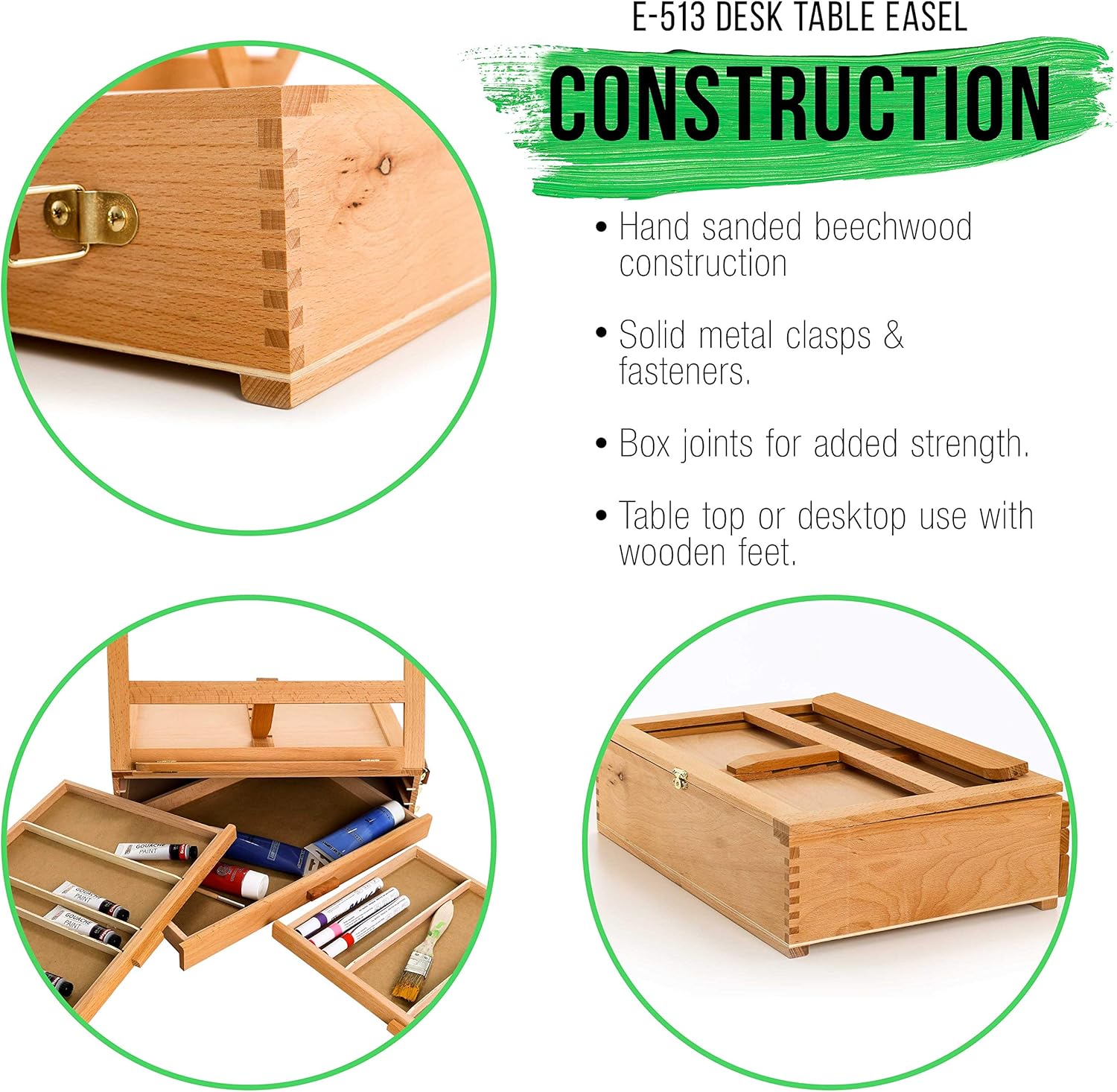 US Art Supply 3 Drawer Easel with Storage Box